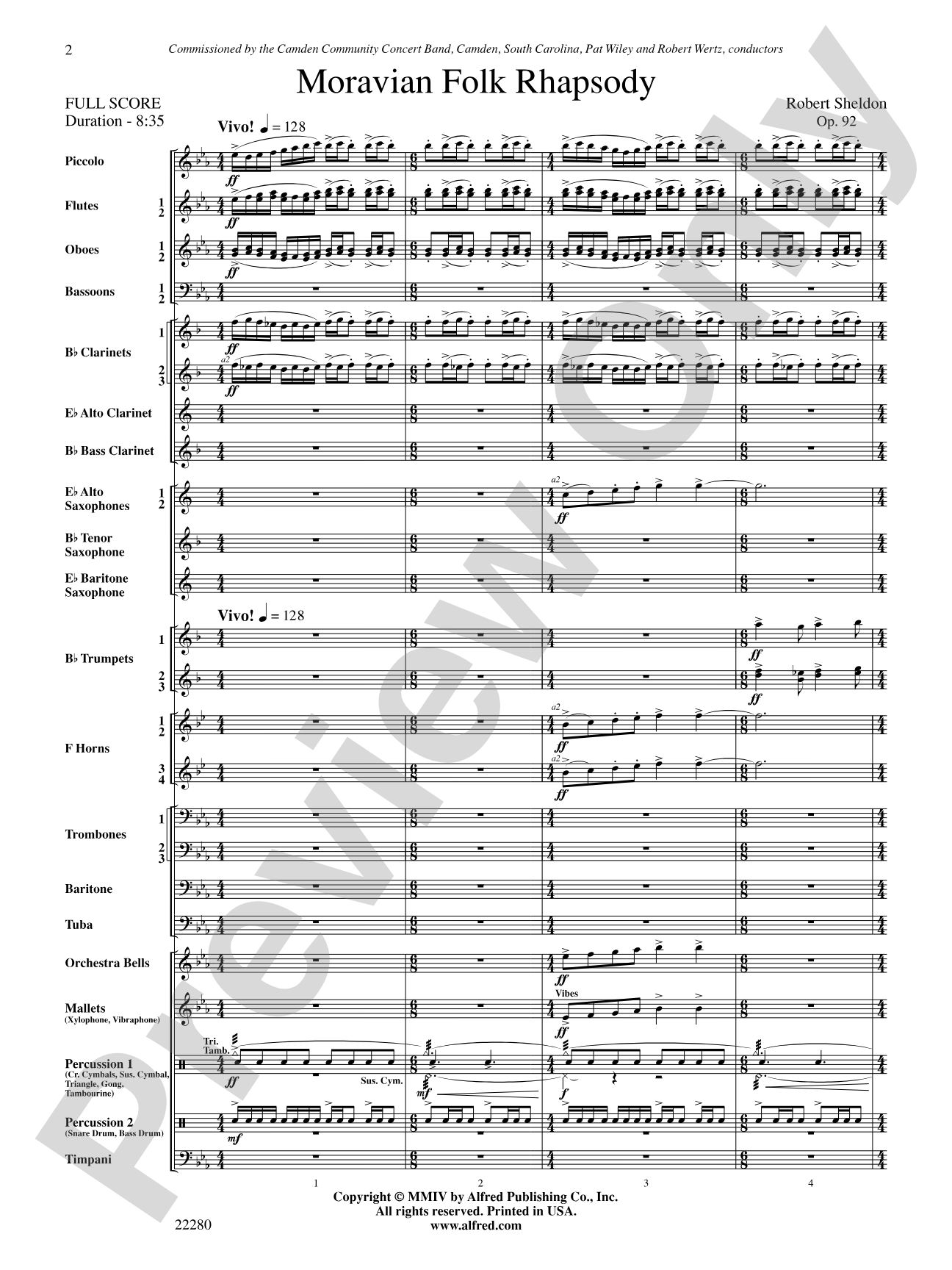 Moravian Folk Rhapsody: Concert Band Conductor Score & Parts