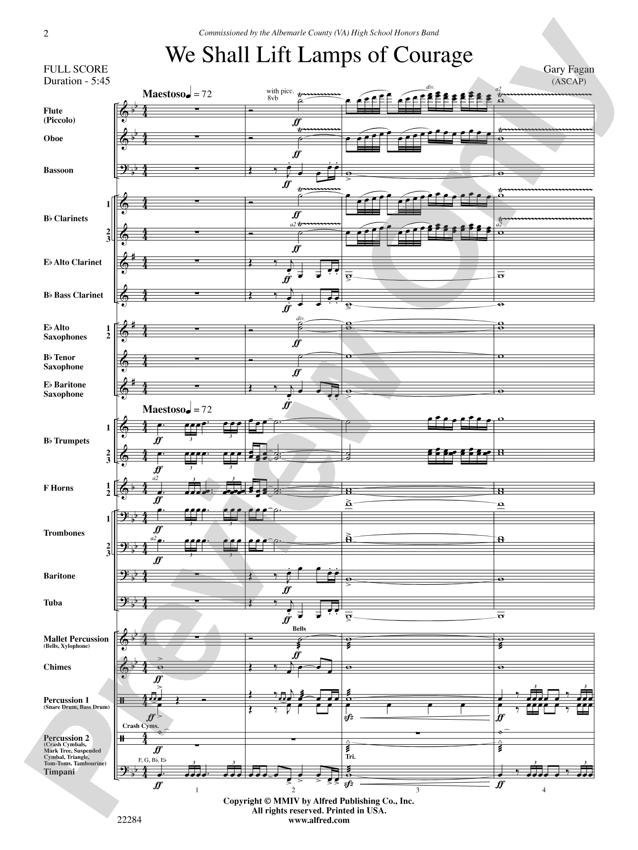 We Shall Lift Lamps of Courage: Concert Band Conductor Score & Parts