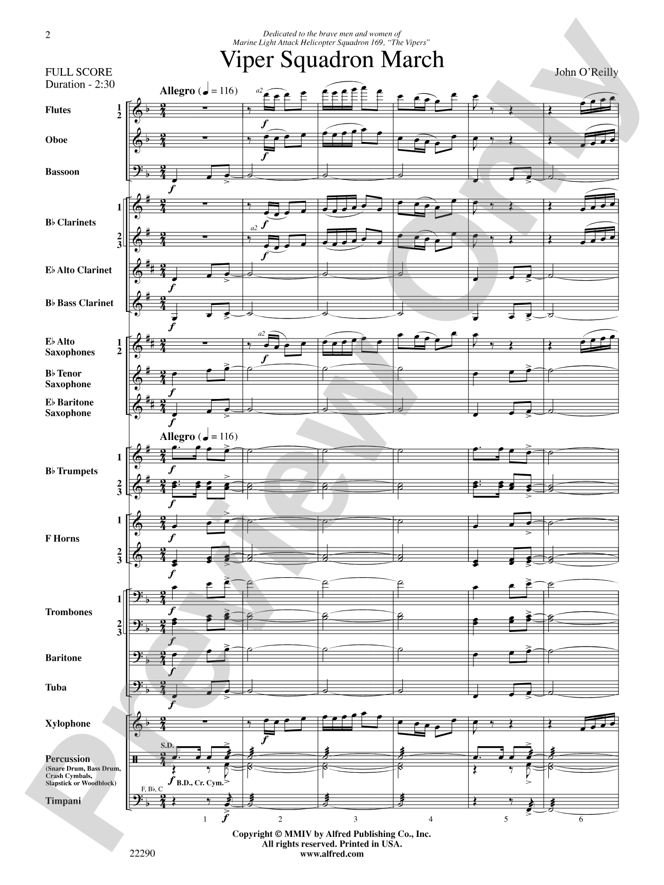 Viper Squadron March: Concert Band Conductor Score & Parts
