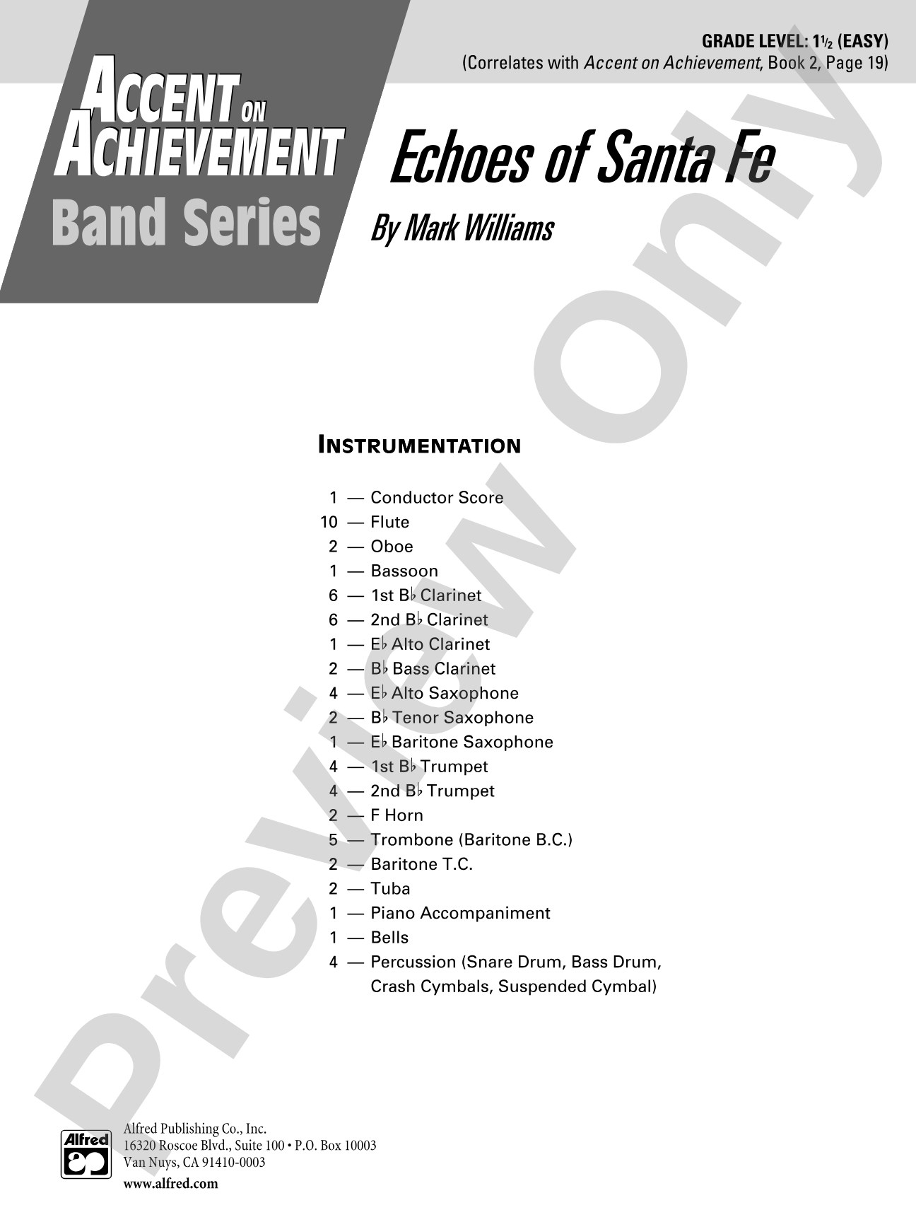 Echoes of Santa Fe: Concert Band Conductor Score & Parts