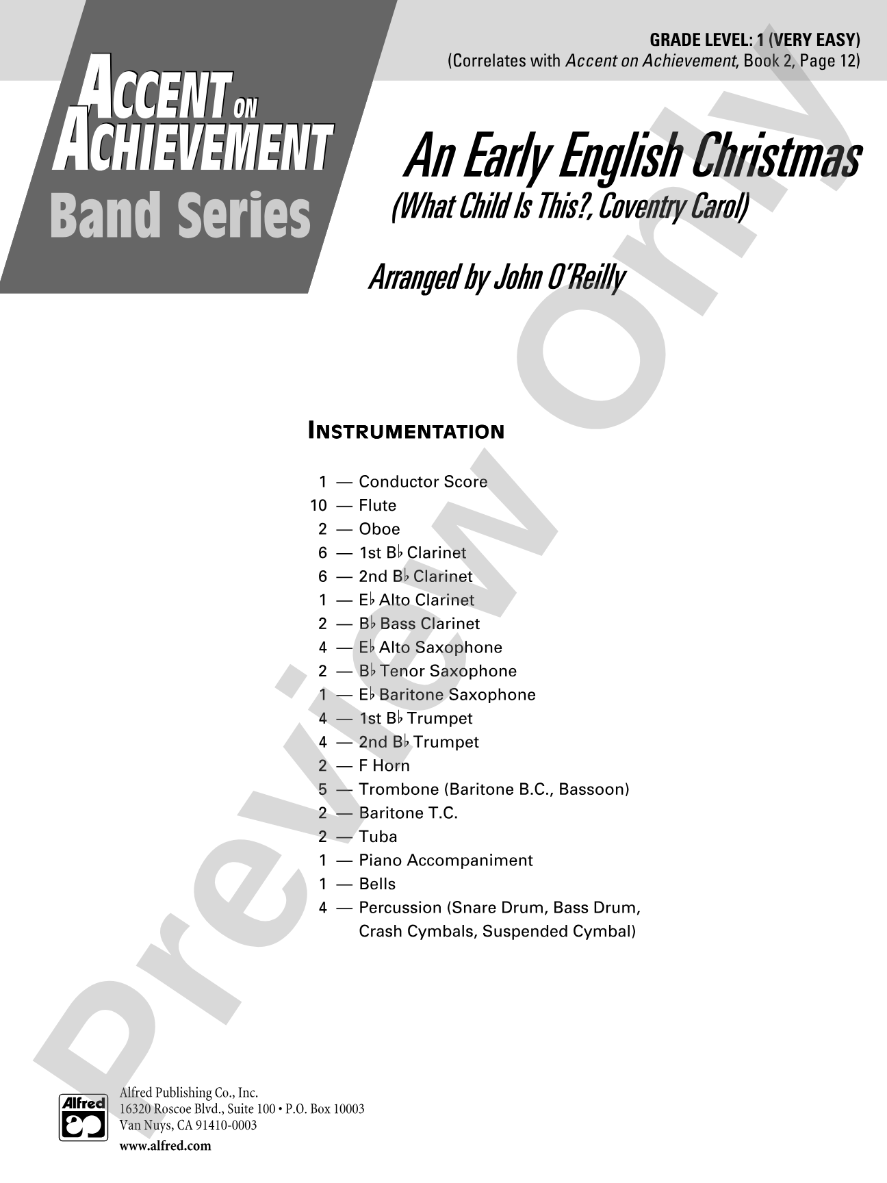 Early English Christmas: Concert Band Conductor Score & Parts