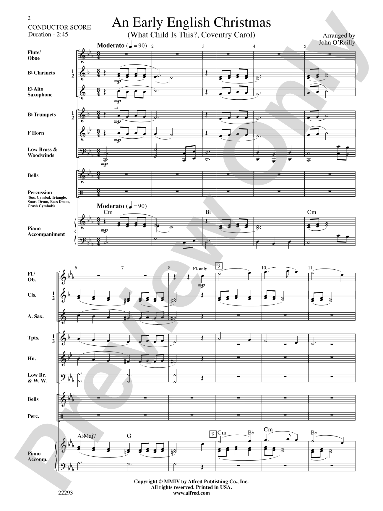 Early English Christmas: Concert Band Conductor Score & Parts