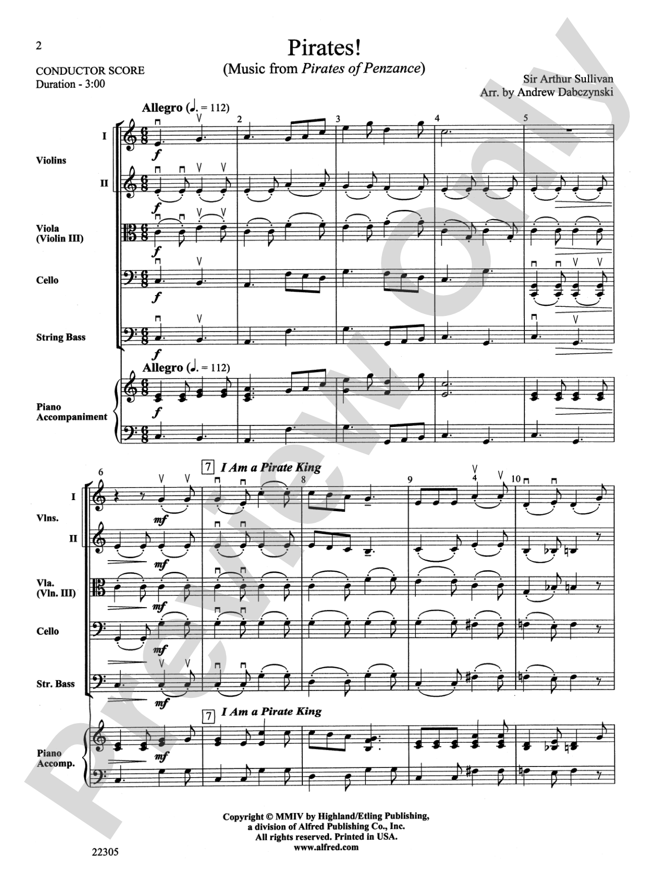 Pirates!: String Orchestra Conductor Score & Parts
