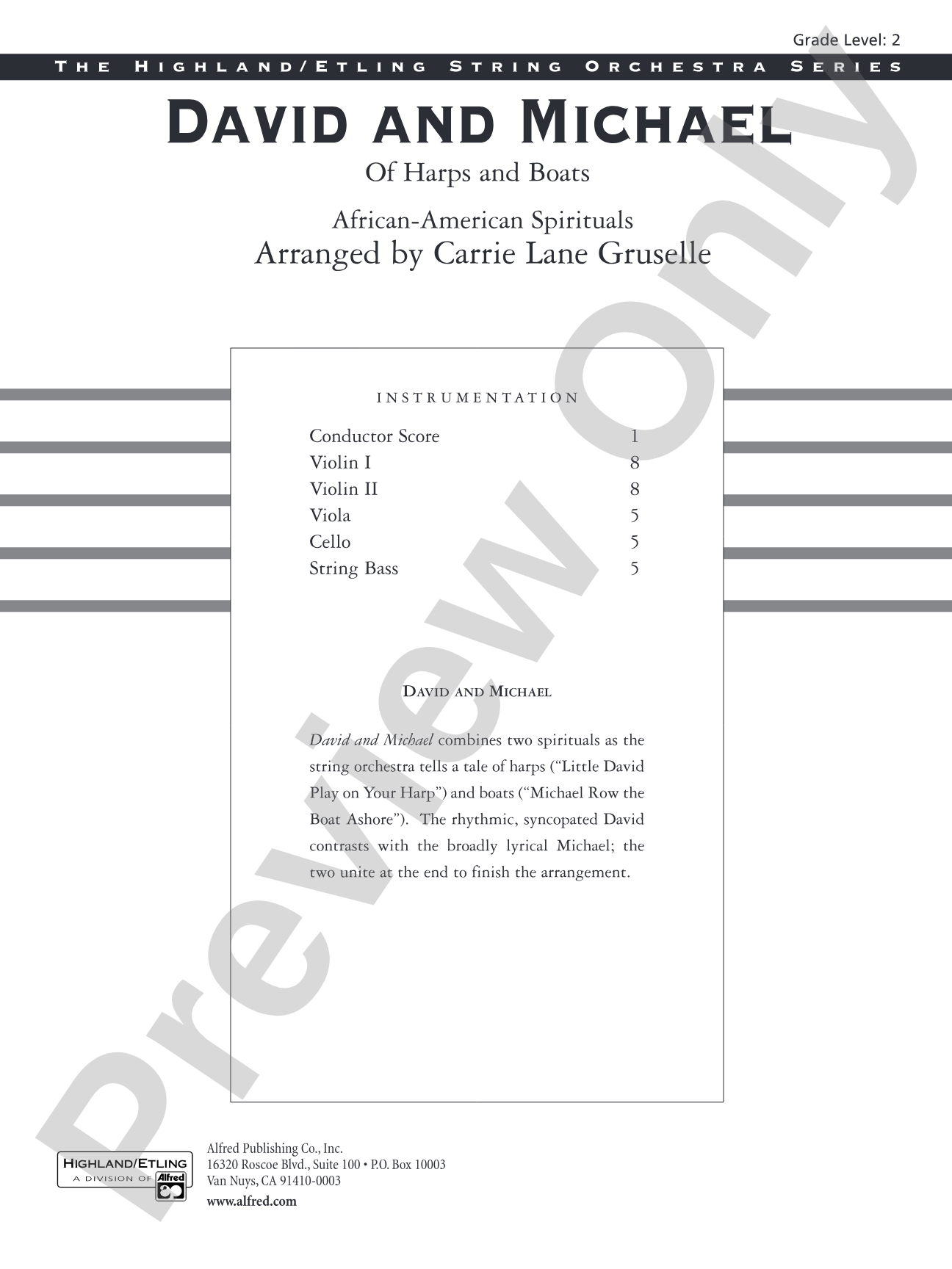 David and Michael: Score