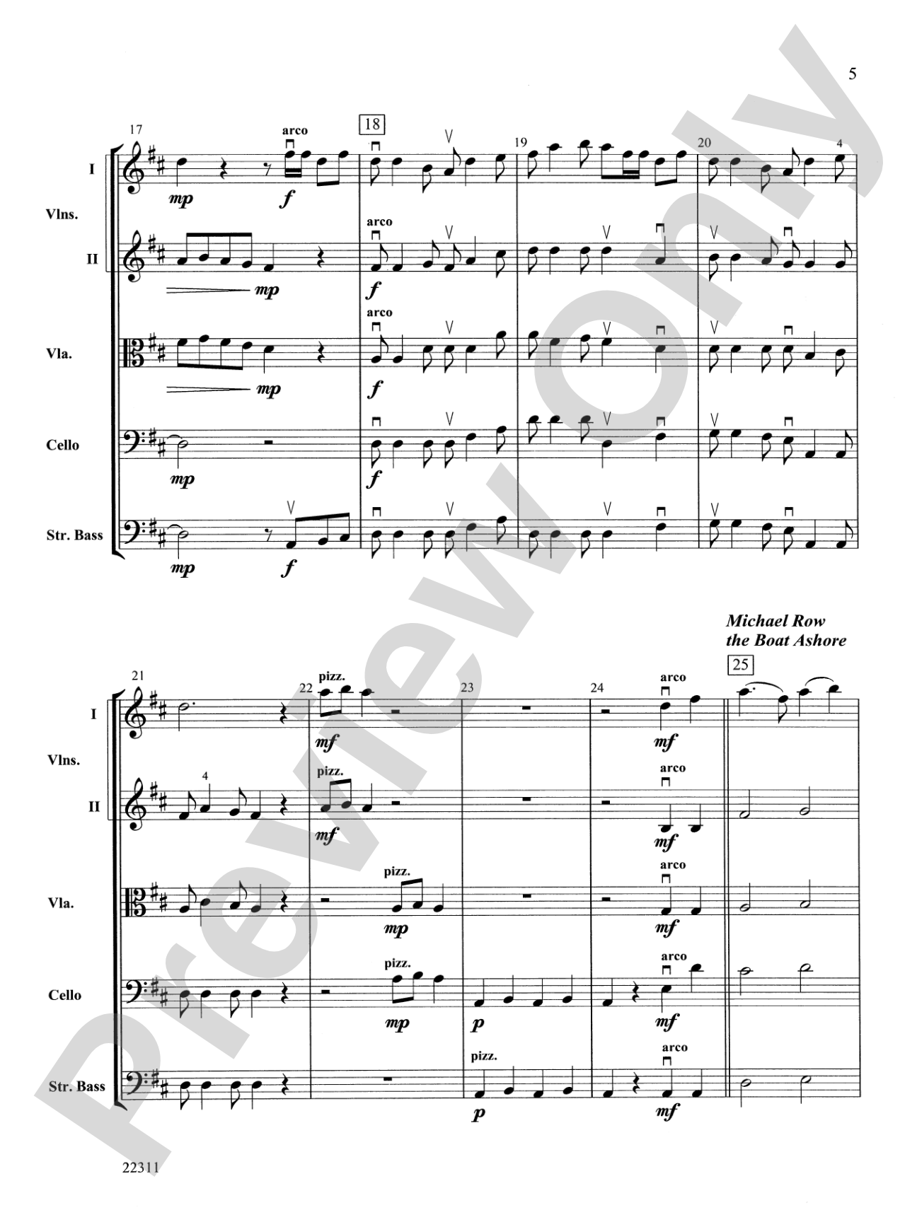 David and Michael: Score