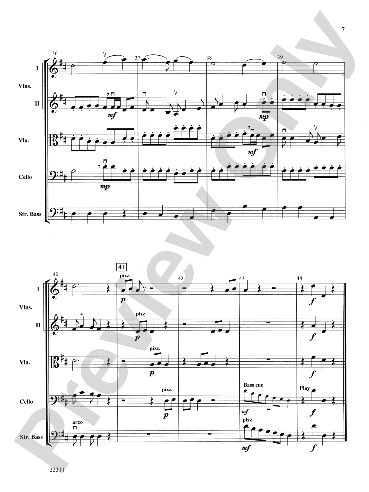 David and Michael: Score