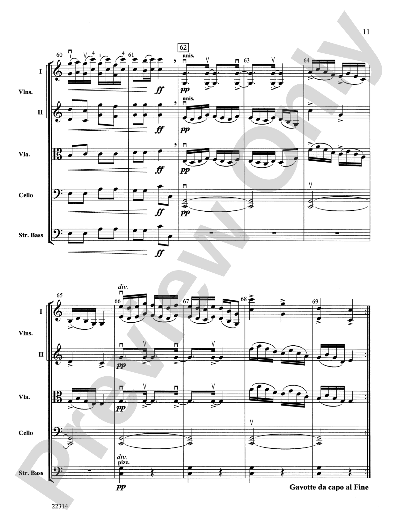 Sarabande and Gavotte: String Orchestra Conductor Score & Parts
