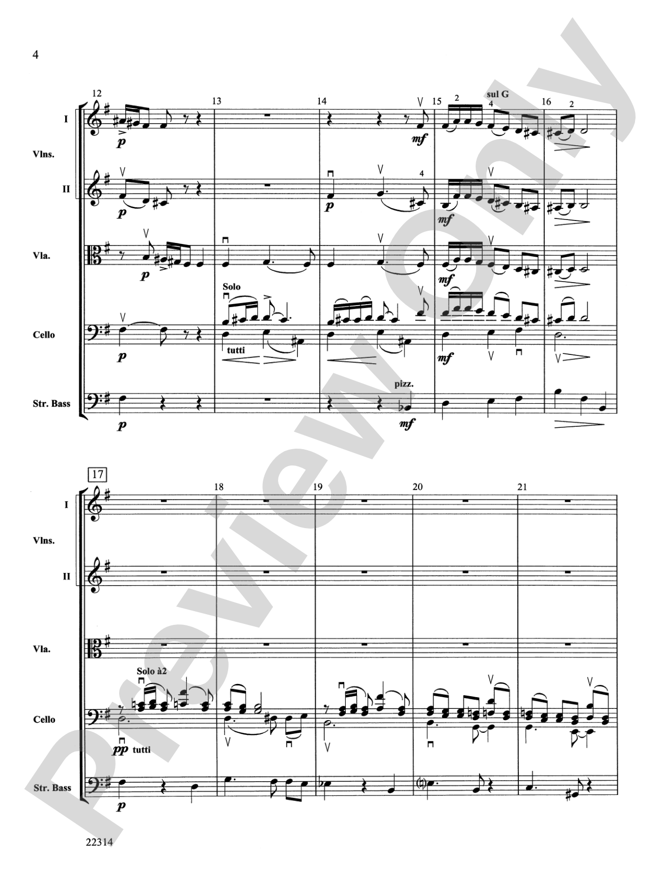Sarabande and Gavotte: String Orchestra Conductor Score & Parts