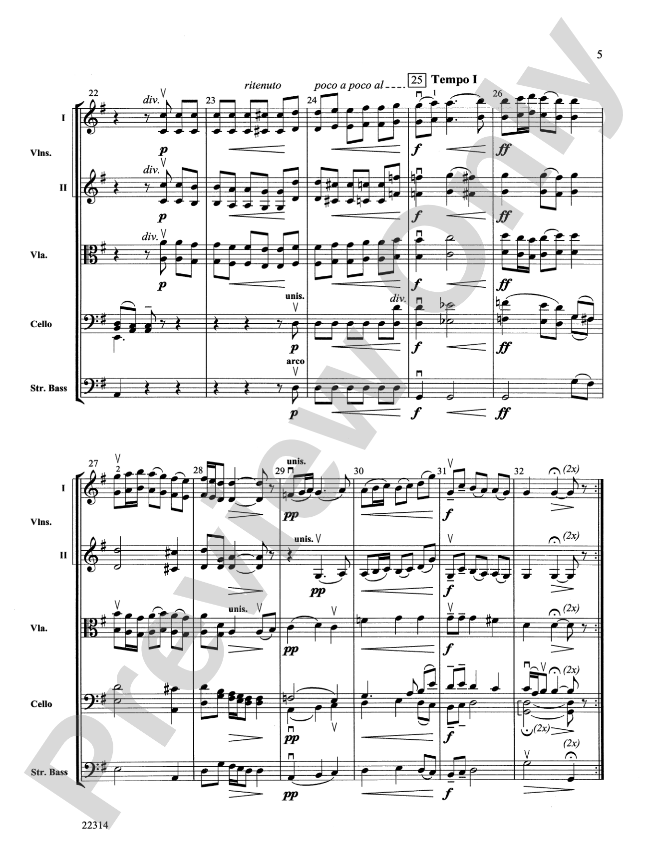 Sarabande and Gavotte: String Orchestra Conductor Score & Parts