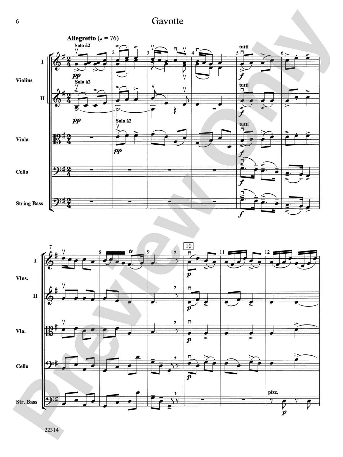 Sarabande and Gavotte: String Orchestra Conductor Score & Parts