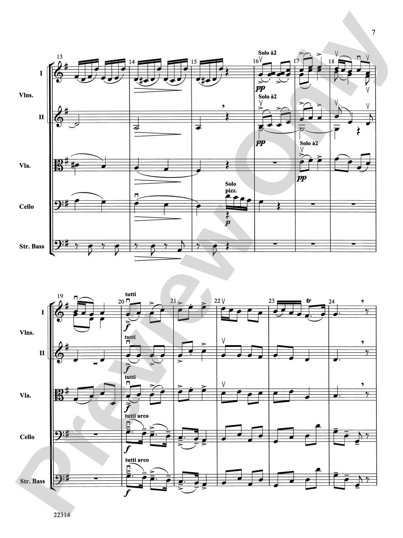 Sarabande and Gavotte: String Orchestra Conductor Score & Parts