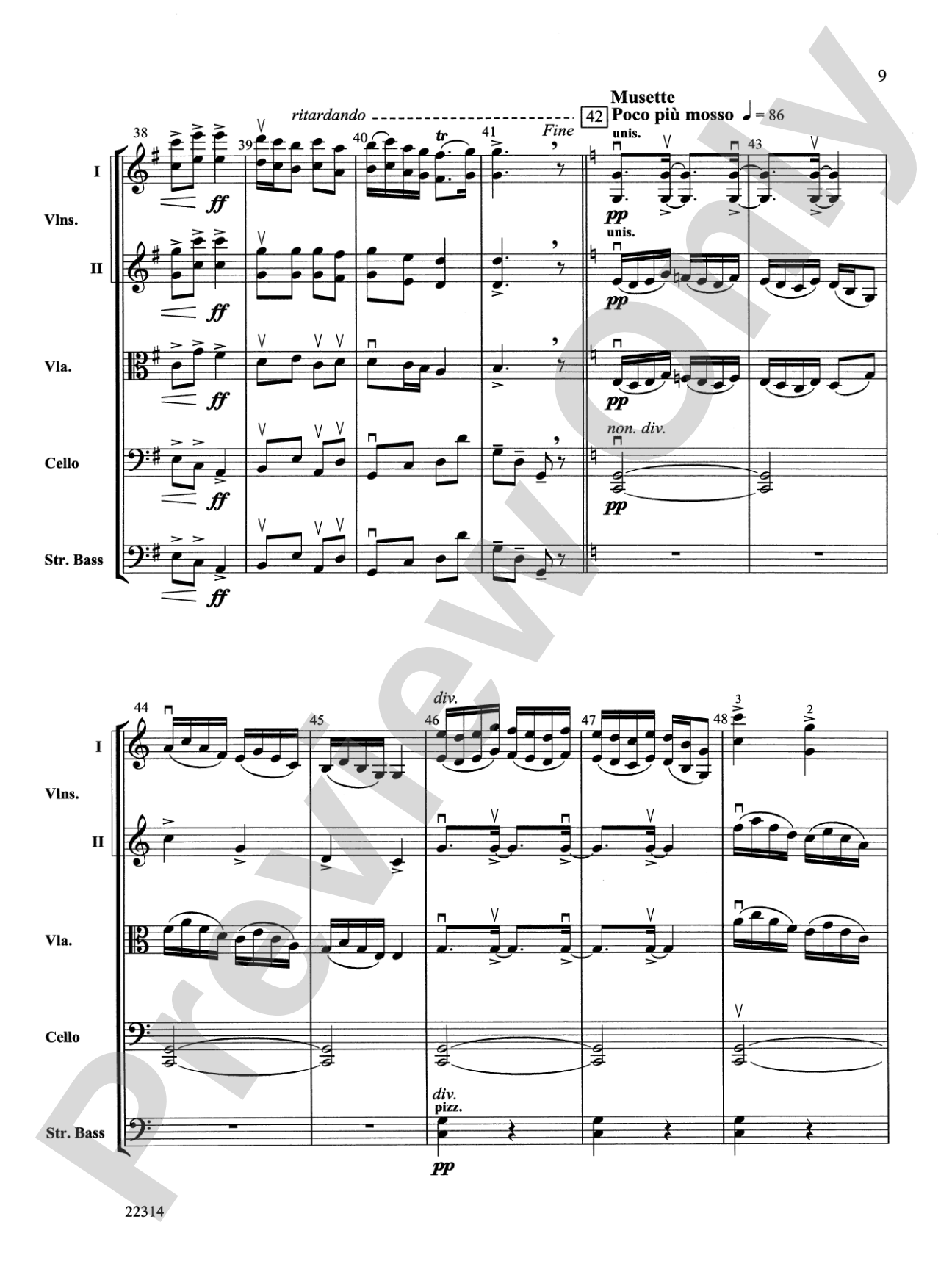 Sarabande and Gavotte: String Orchestra Conductor Score & Parts
