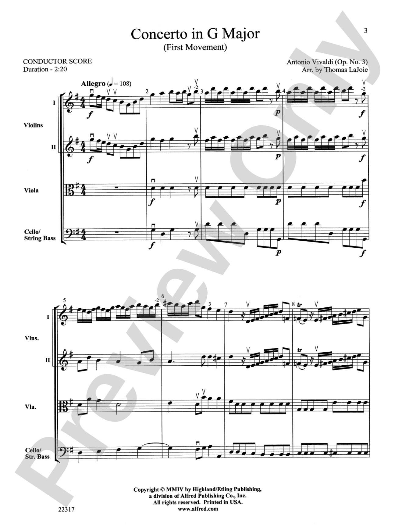 Concerto in G Major: Score