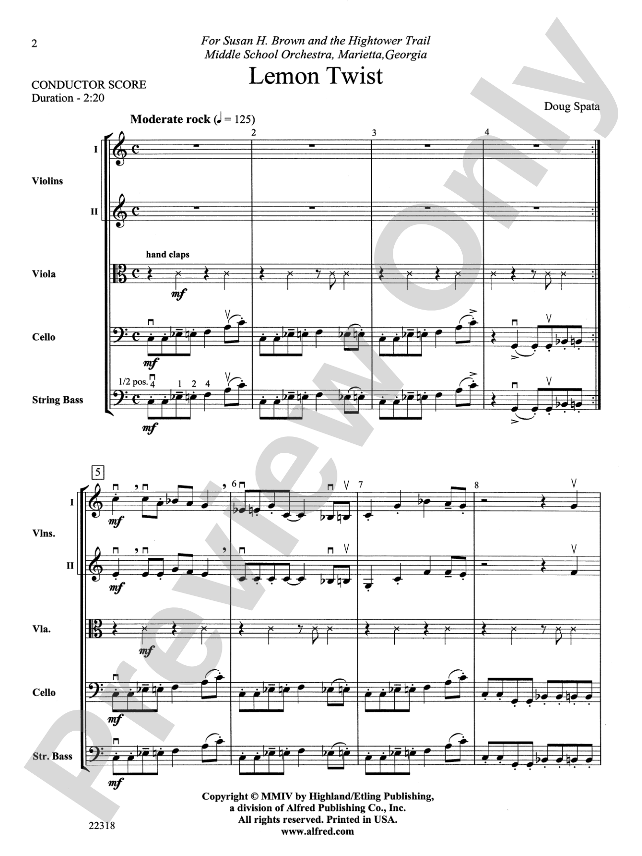Lemon Twist: String Orchestra Conductor Score & Parts