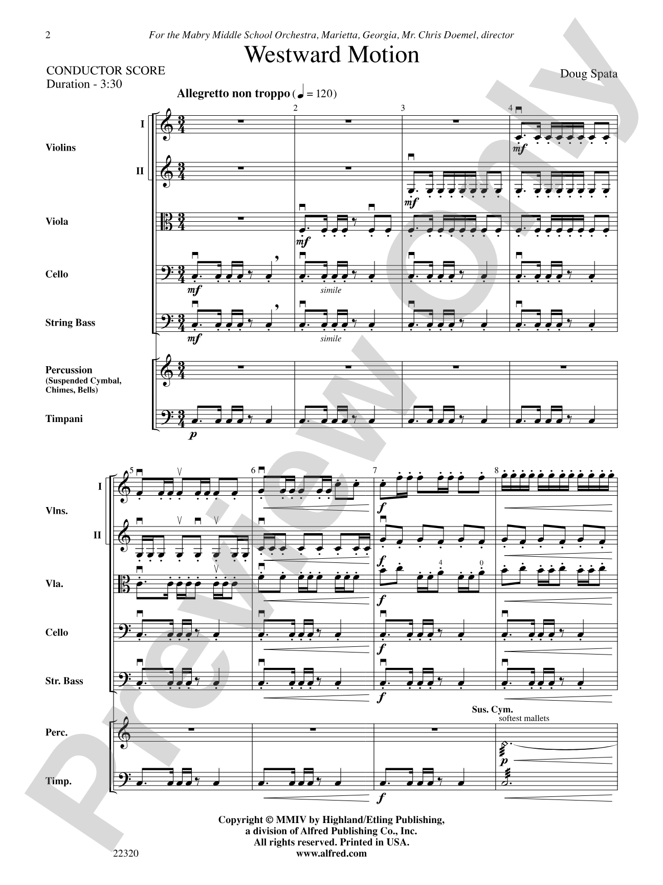Westward Motion: String Orchestra Conductor Score & Parts