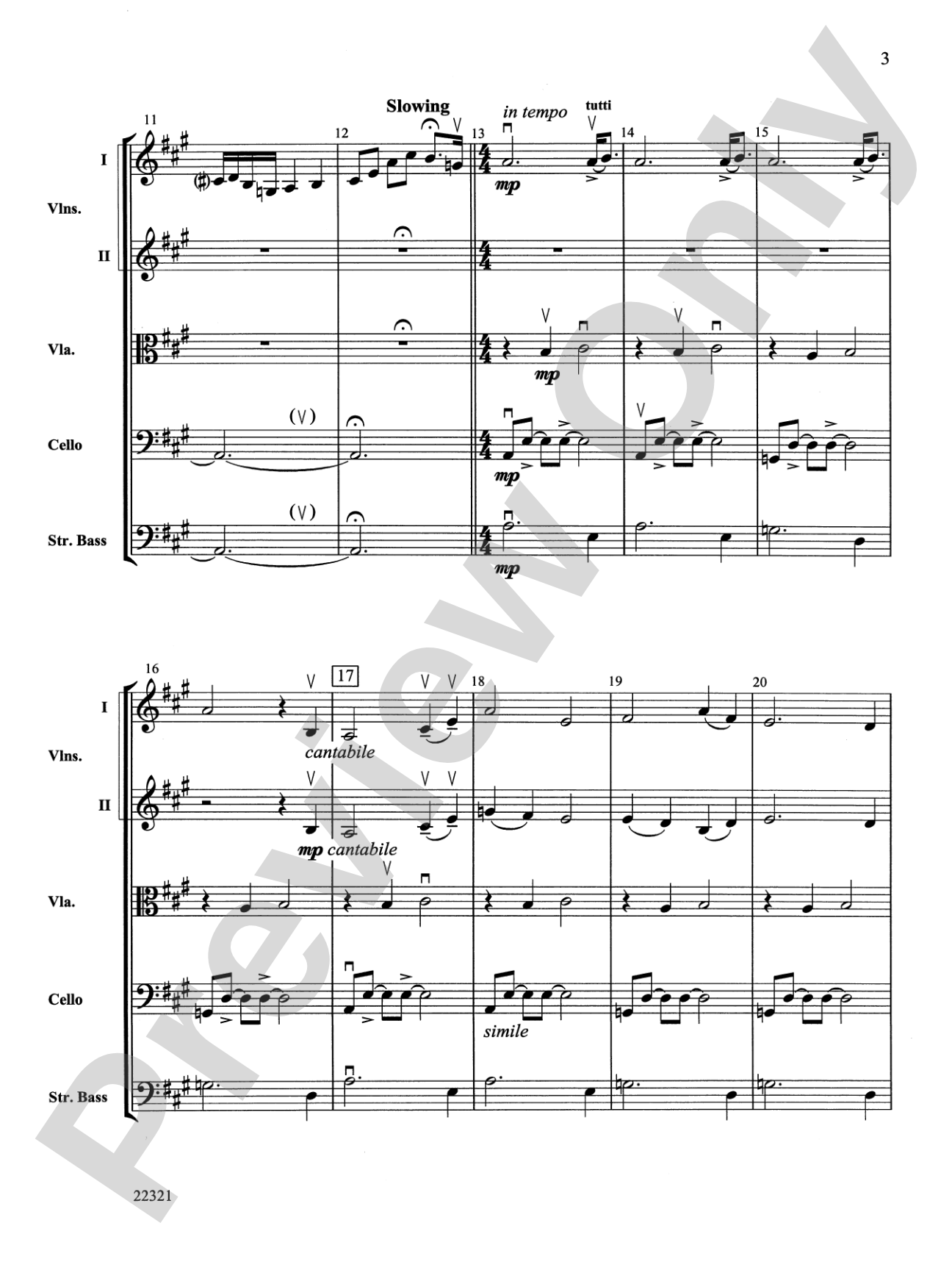 Variations on an English Pastoral Theme: String Orchestra Conductor Score & Parts