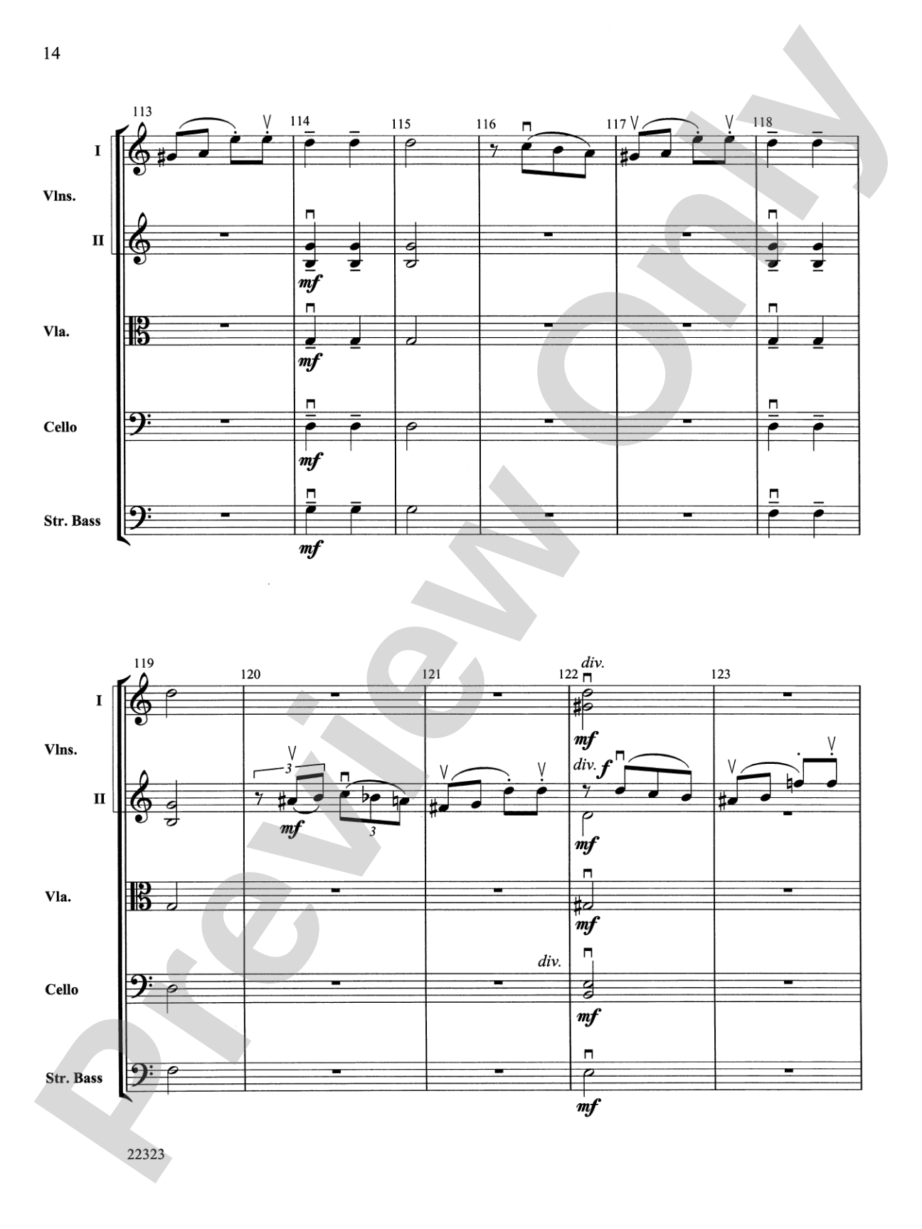 Andantino (from Symphony No. 4): String Orchestra Conductor Score & Parts