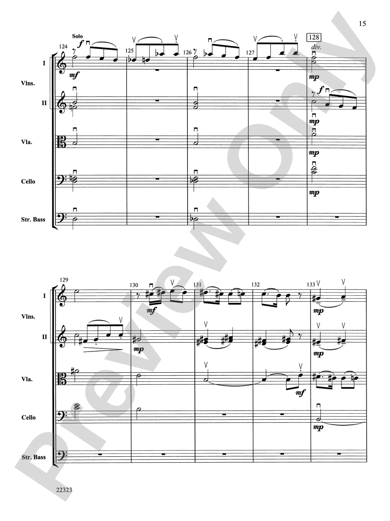 Andantino (from Symphony No. 4): String Orchestra Conductor Score & Parts