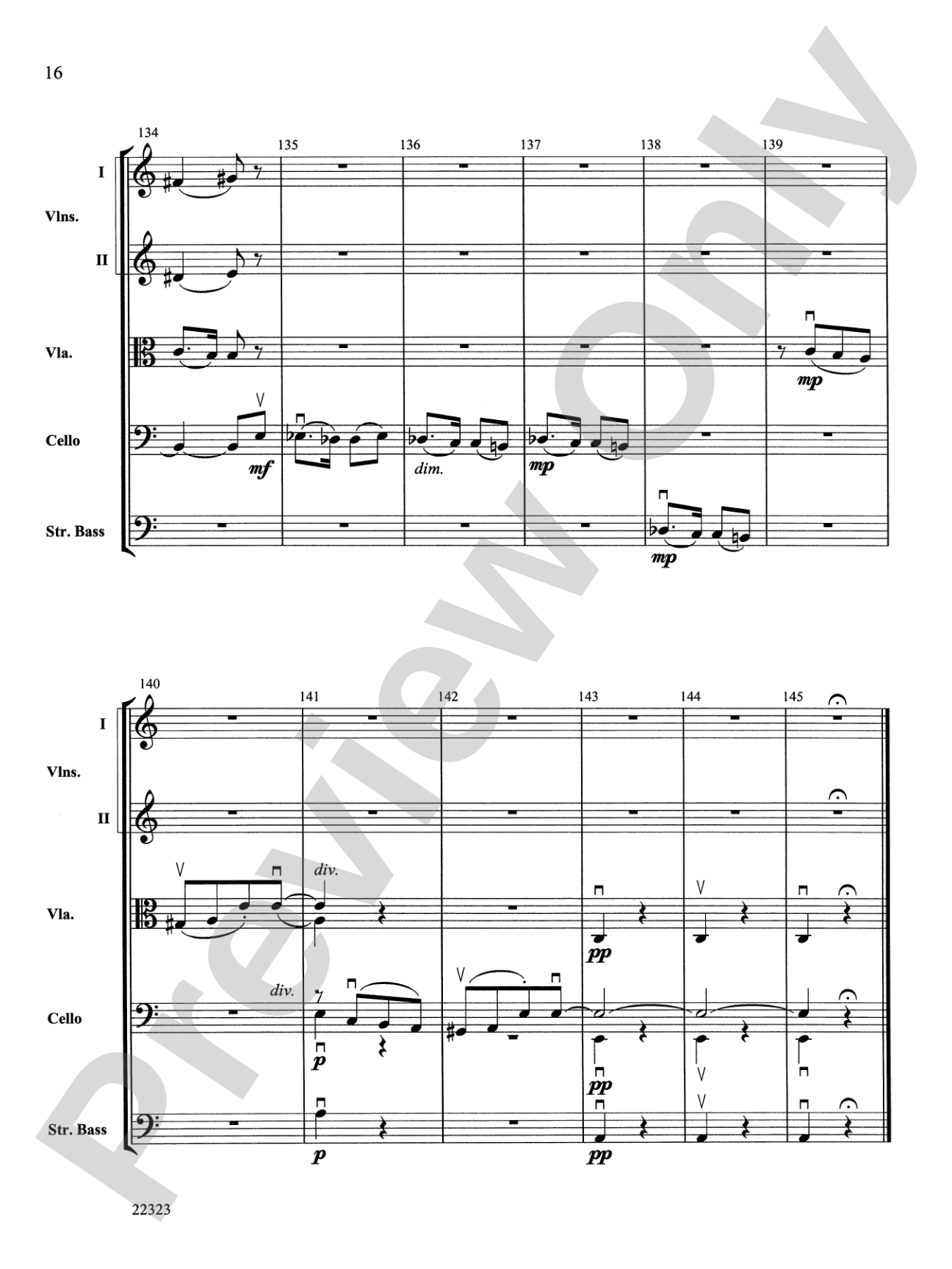 Andantino (from Symphony No. 4): String Orchestra Conductor Score & Parts