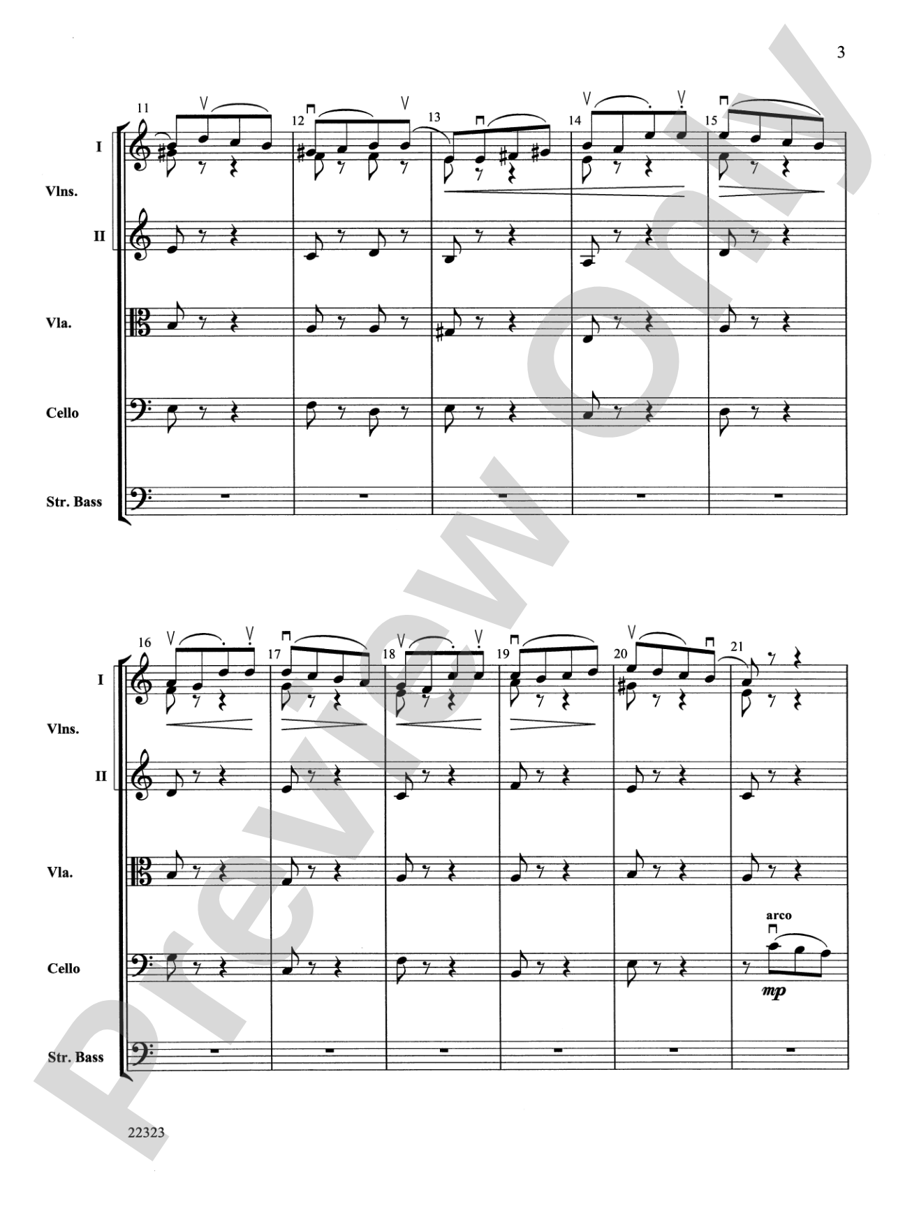 Andantino (from Symphony No. 4): String Orchestra Conductor Score & Parts