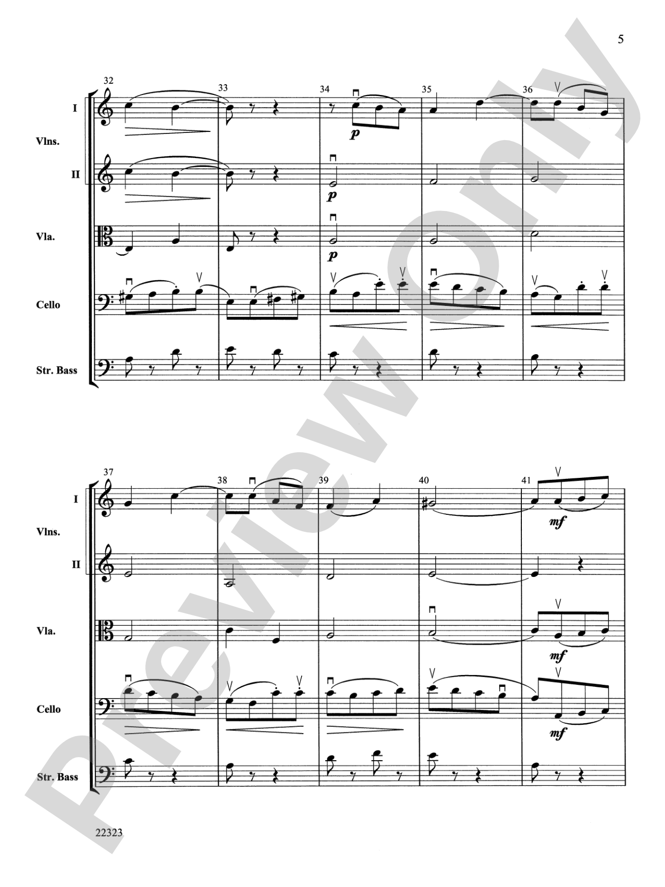 Andantino (from Symphony No. 4): String Orchestra Conductor Score & Parts