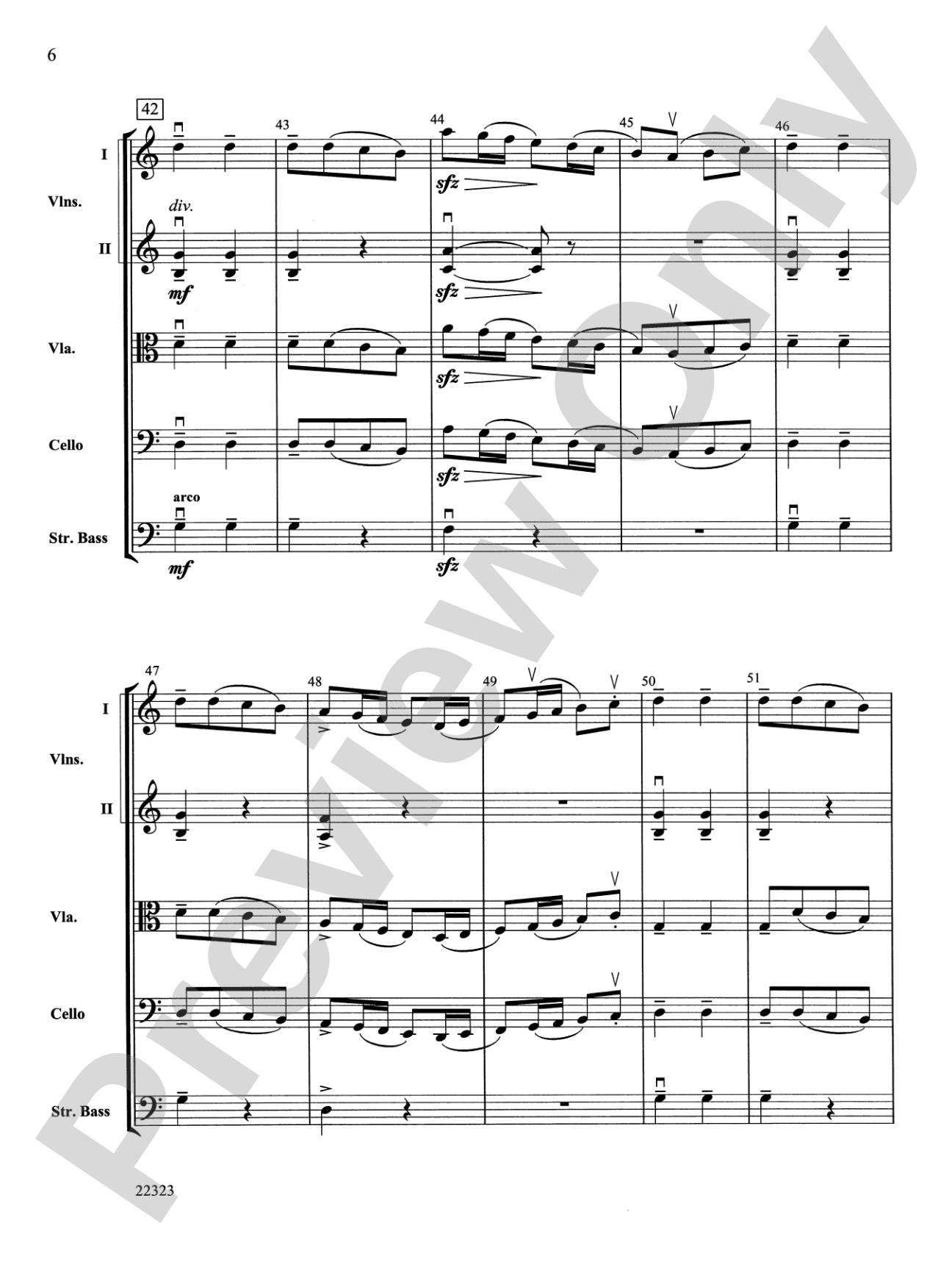 Andantino (from Symphony No. 4): String Orchestra Conductor Score & Parts
