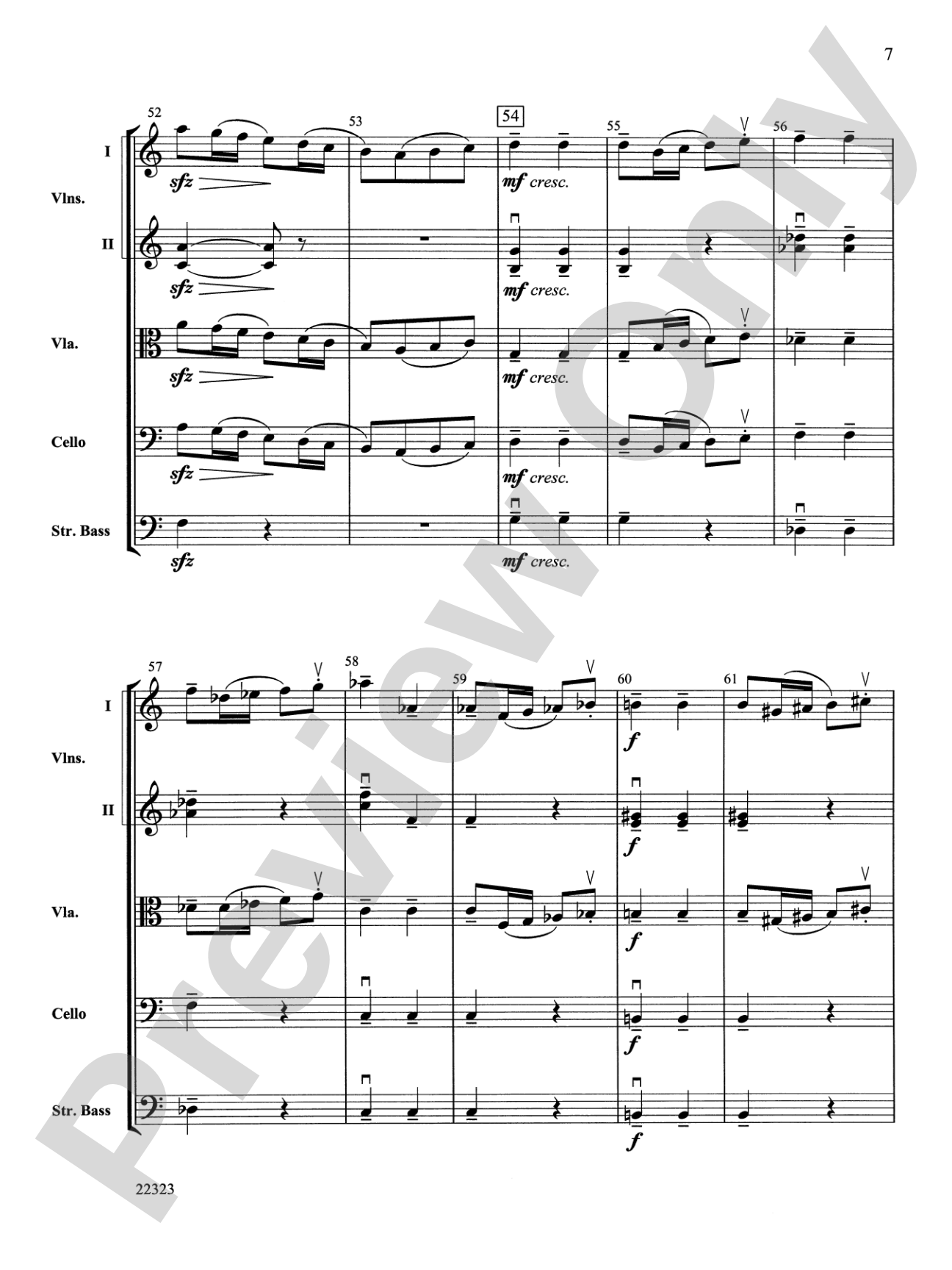 Andantino (from Symphony No. 4): String Orchestra Conductor Score & Parts