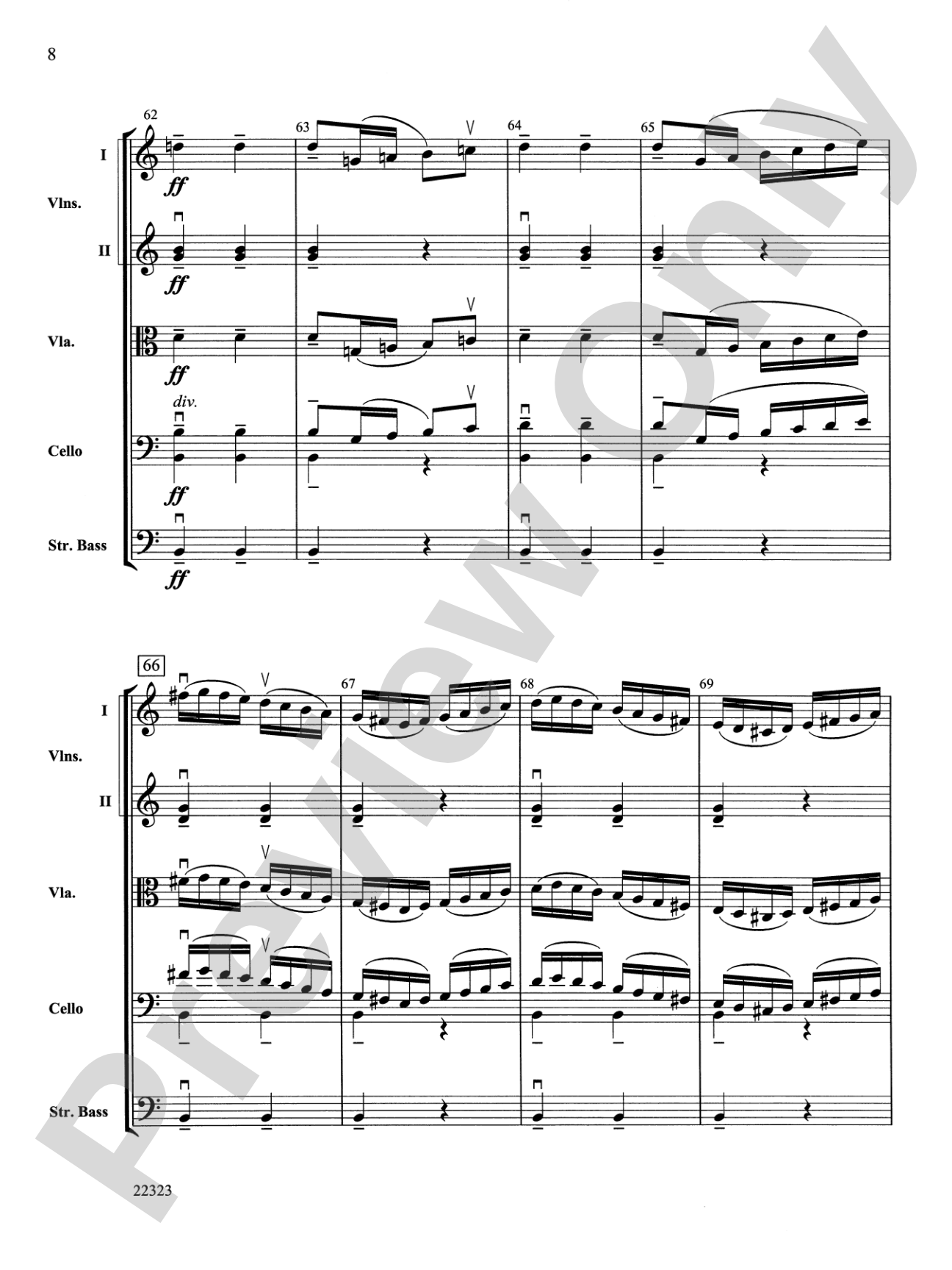 Andantino (from Symphony No. 4): String Orchestra Conductor Score & Parts