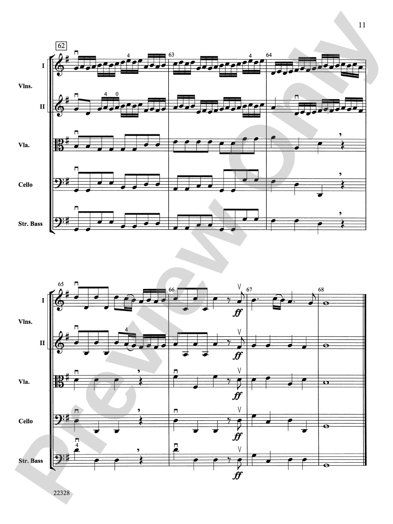 Overture from Alcina: String Orchestra Conductor Score & Parts