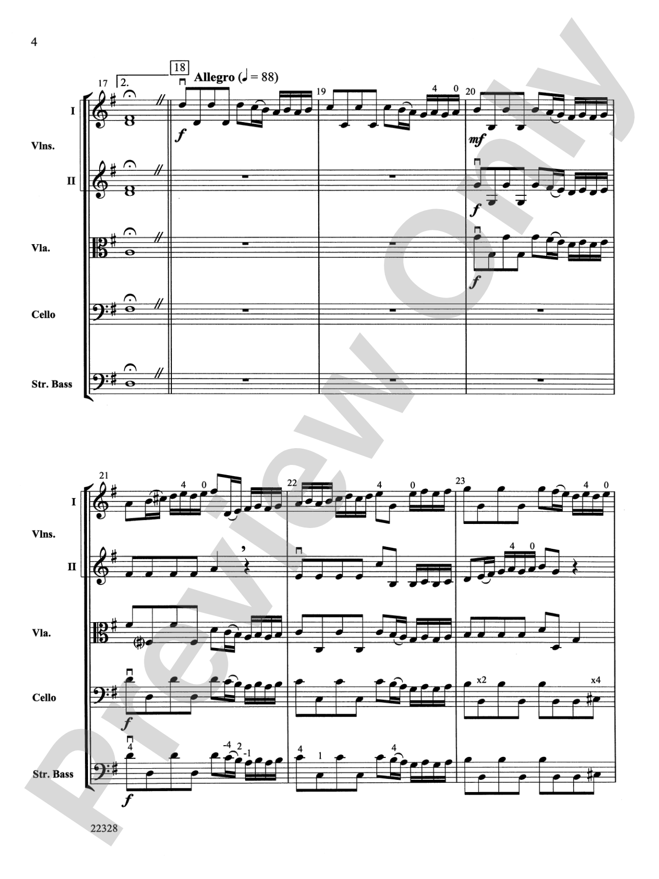 Overture from Alcina: String Orchestra Conductor Score & Parts