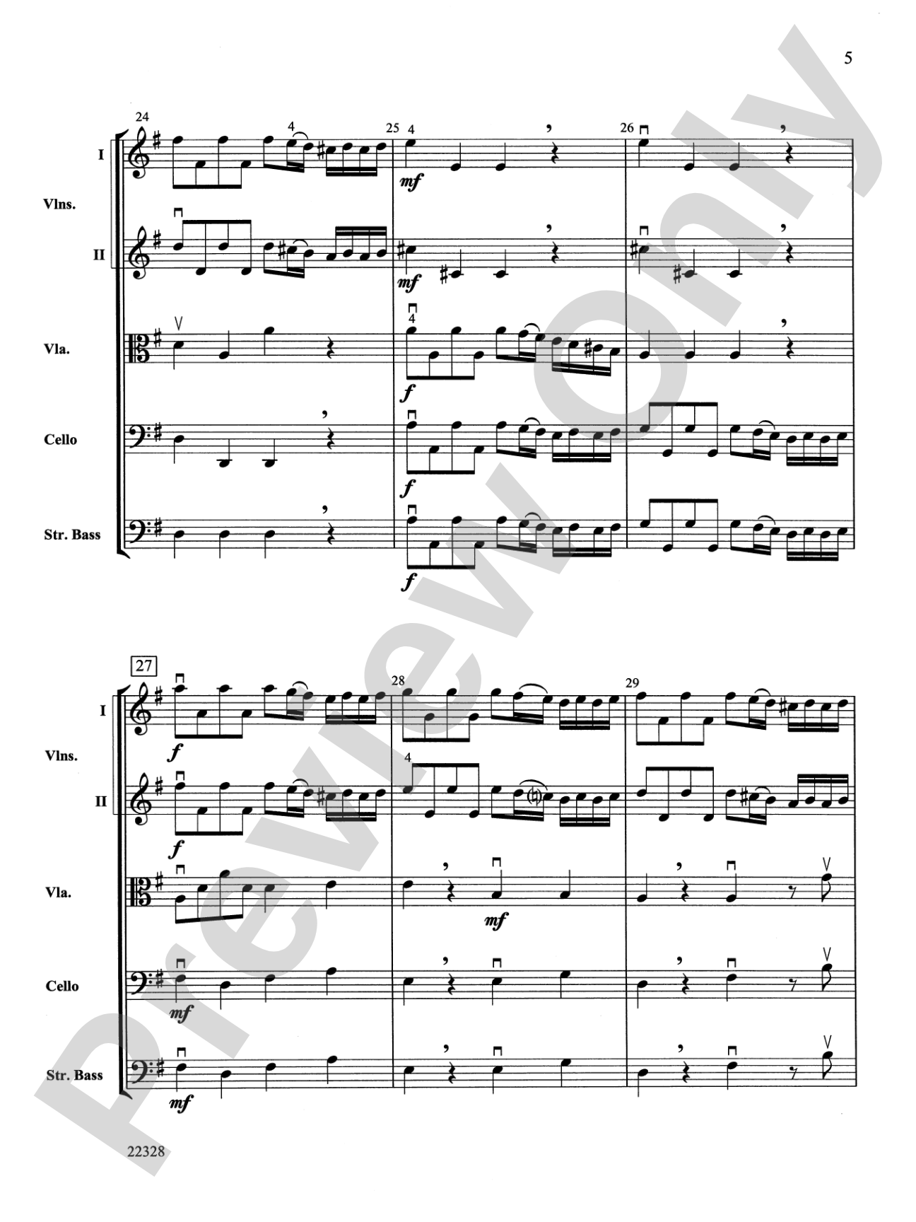 Overture from Alcina: String Orchestra Conductor Score & Parts