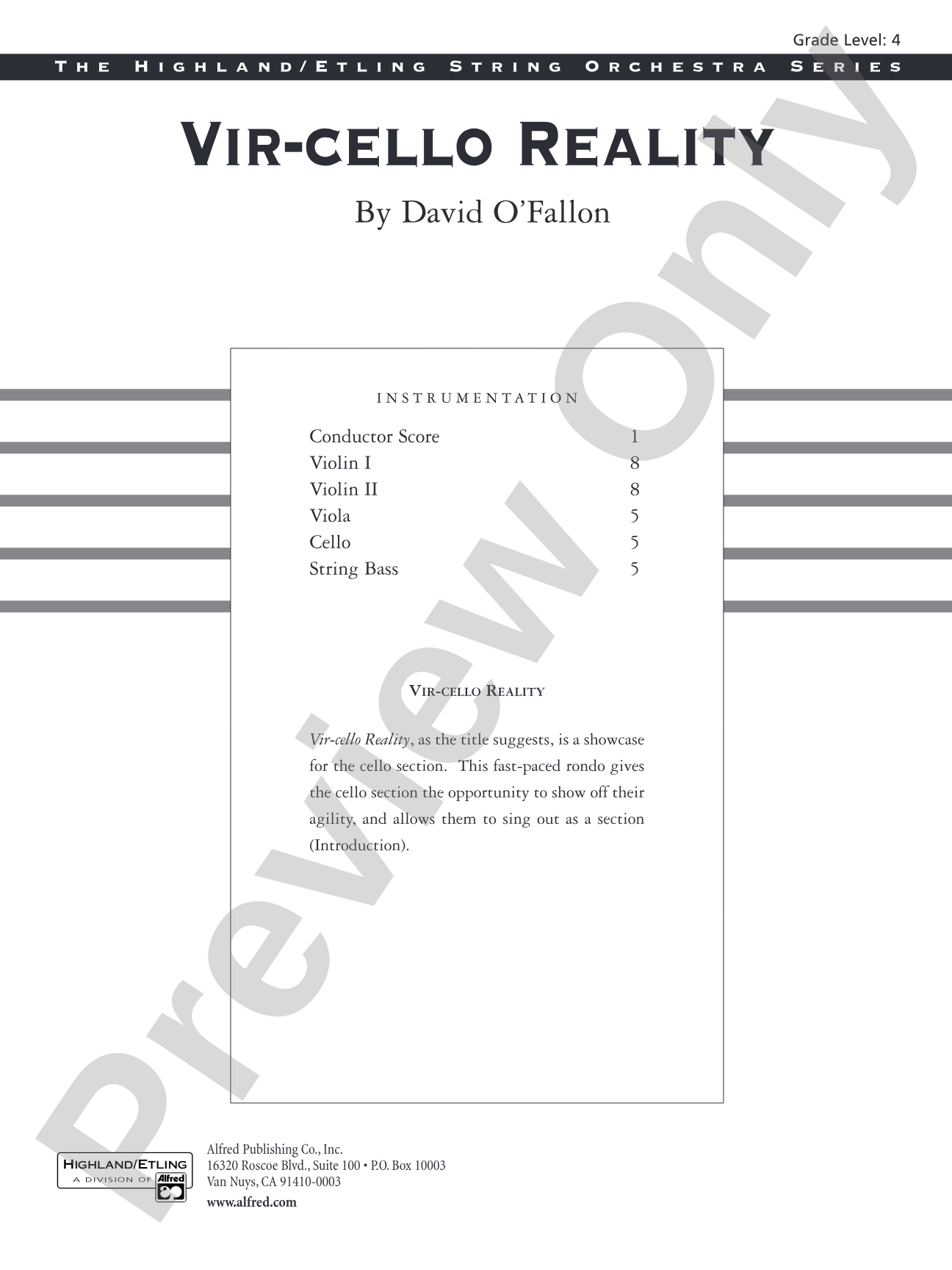 Vir-Cello Reality: String Orchestra Conductor Score & Parts