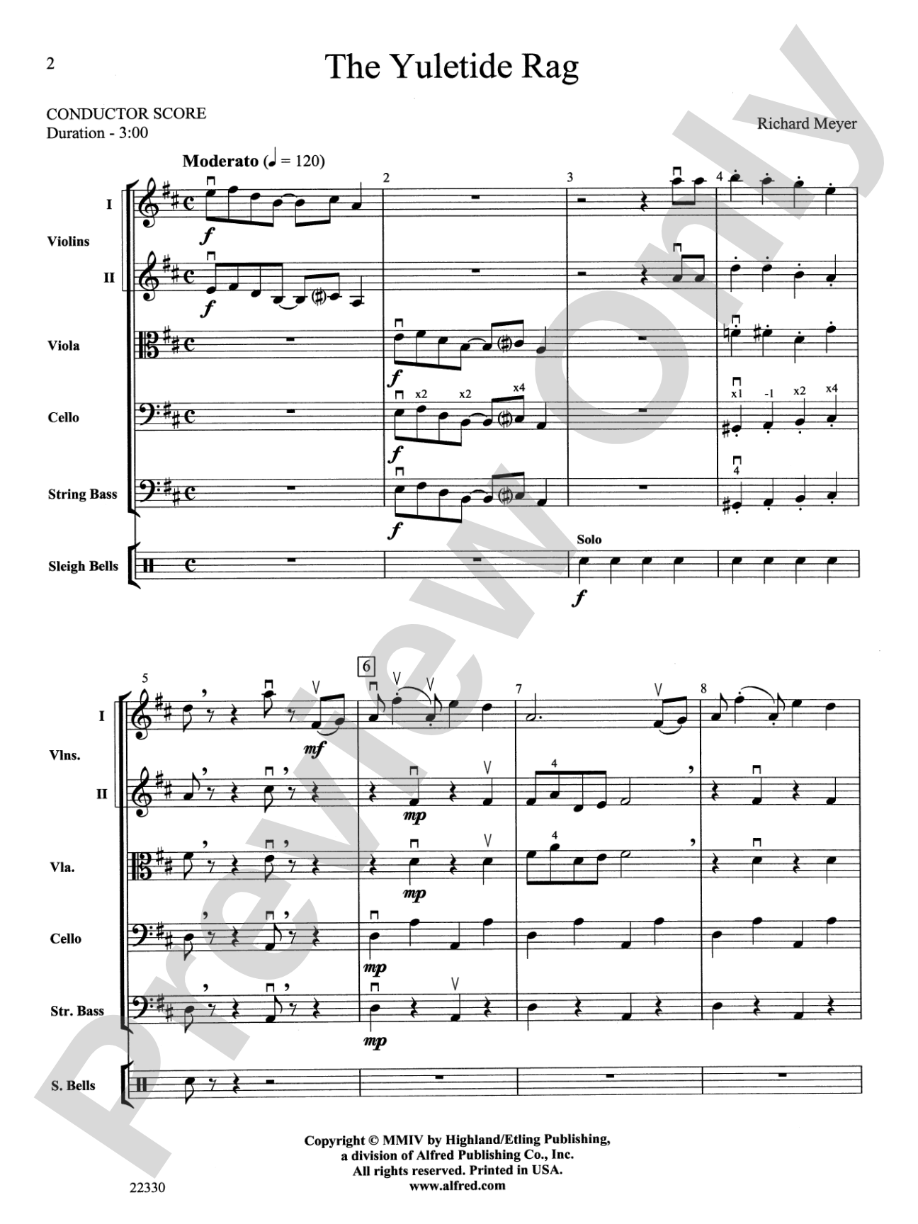 The Yuletide Rag: String Orchestra Conductor Score & Parts