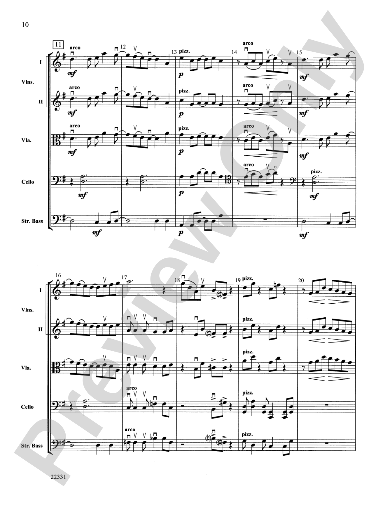 "B-Suite" for Strings: String Orchestra Conductor Score & Parts