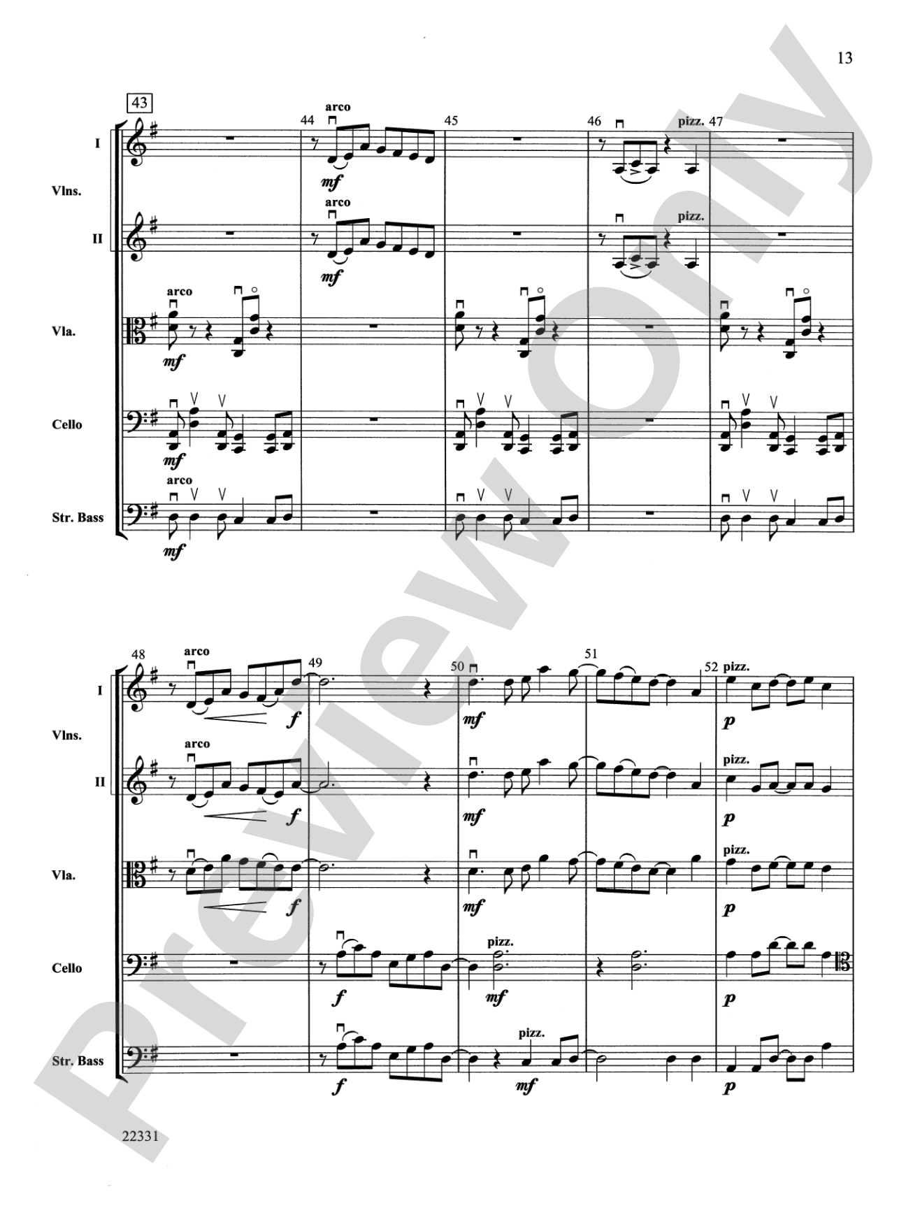 "B-Suite" for Strings: String Orchestra Conductor Score & Parts