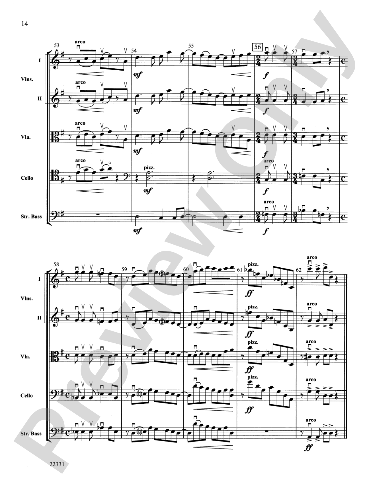 "B-Suite" for Strings: String Orchestra Conductor Score & Parts