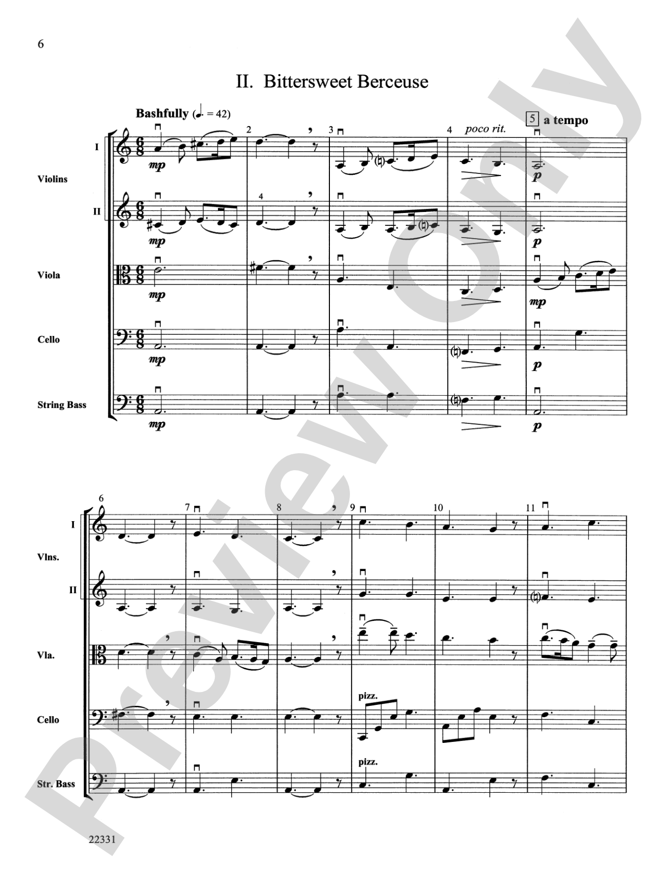 "B-Suite" for Strings: String Orchestra Conductor Score & Parts