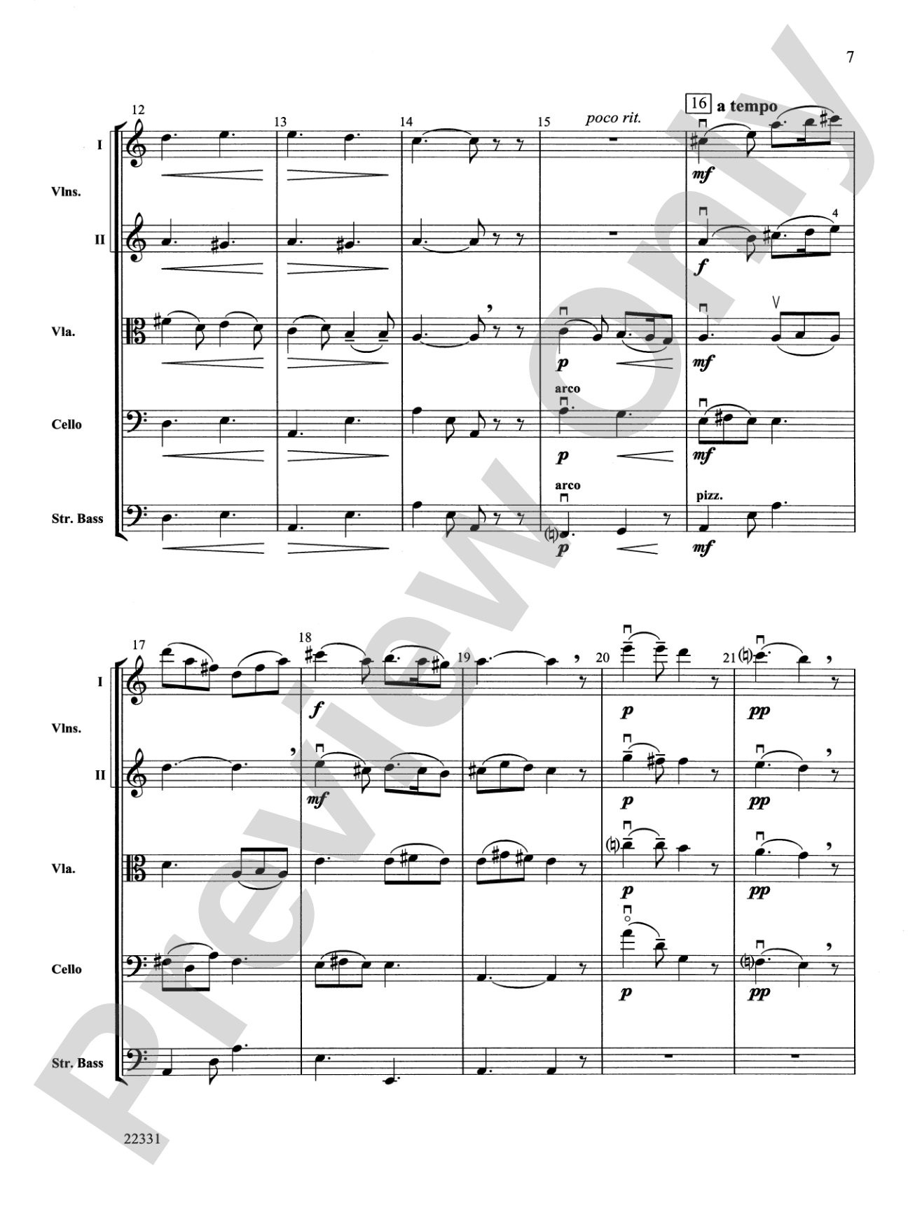 "B-Suite" for Strings: String Orchestra Conductor Score & Parts