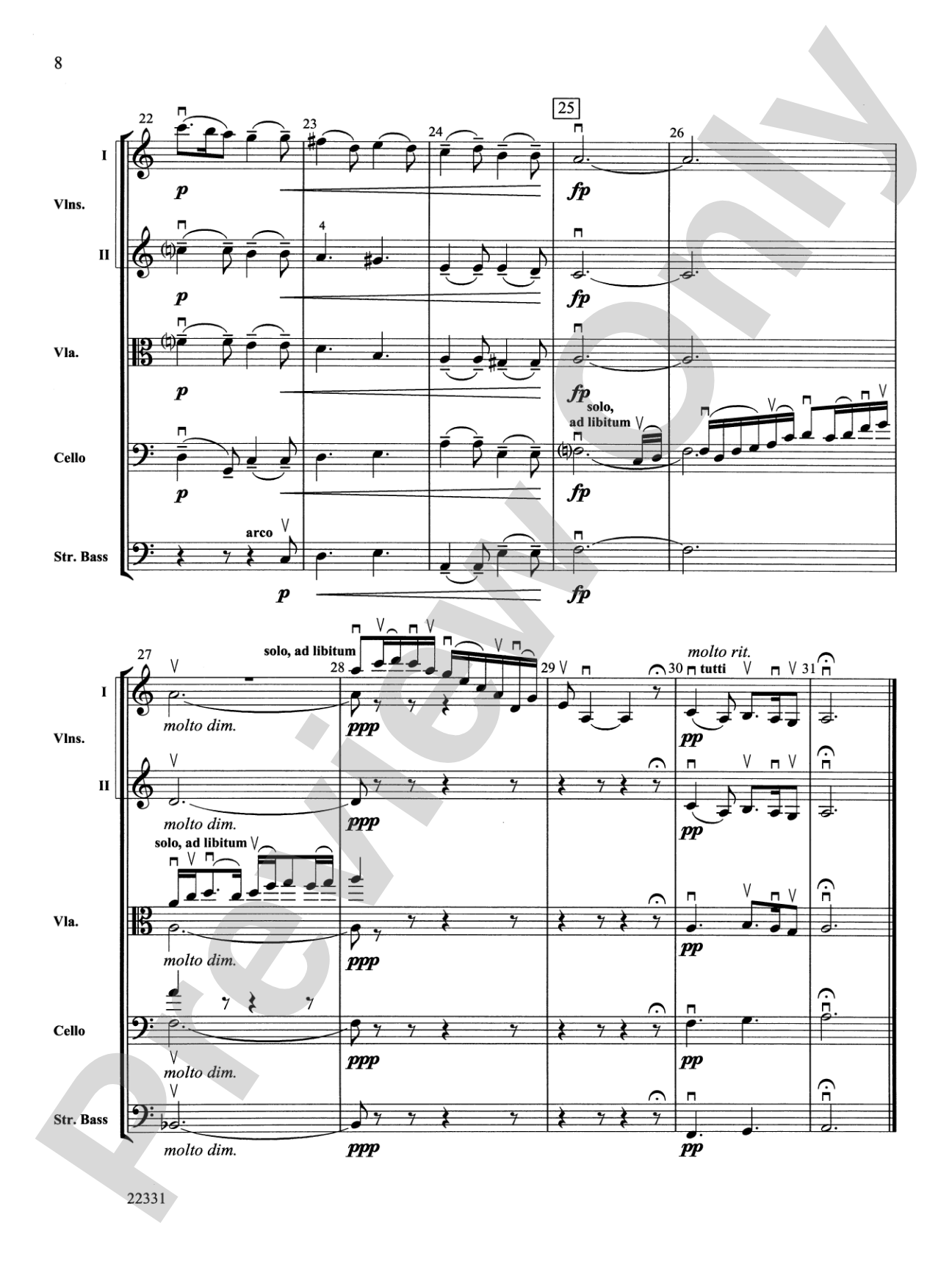 "B-Suite" for Strings: String Orchestra Conductor Score & Parts