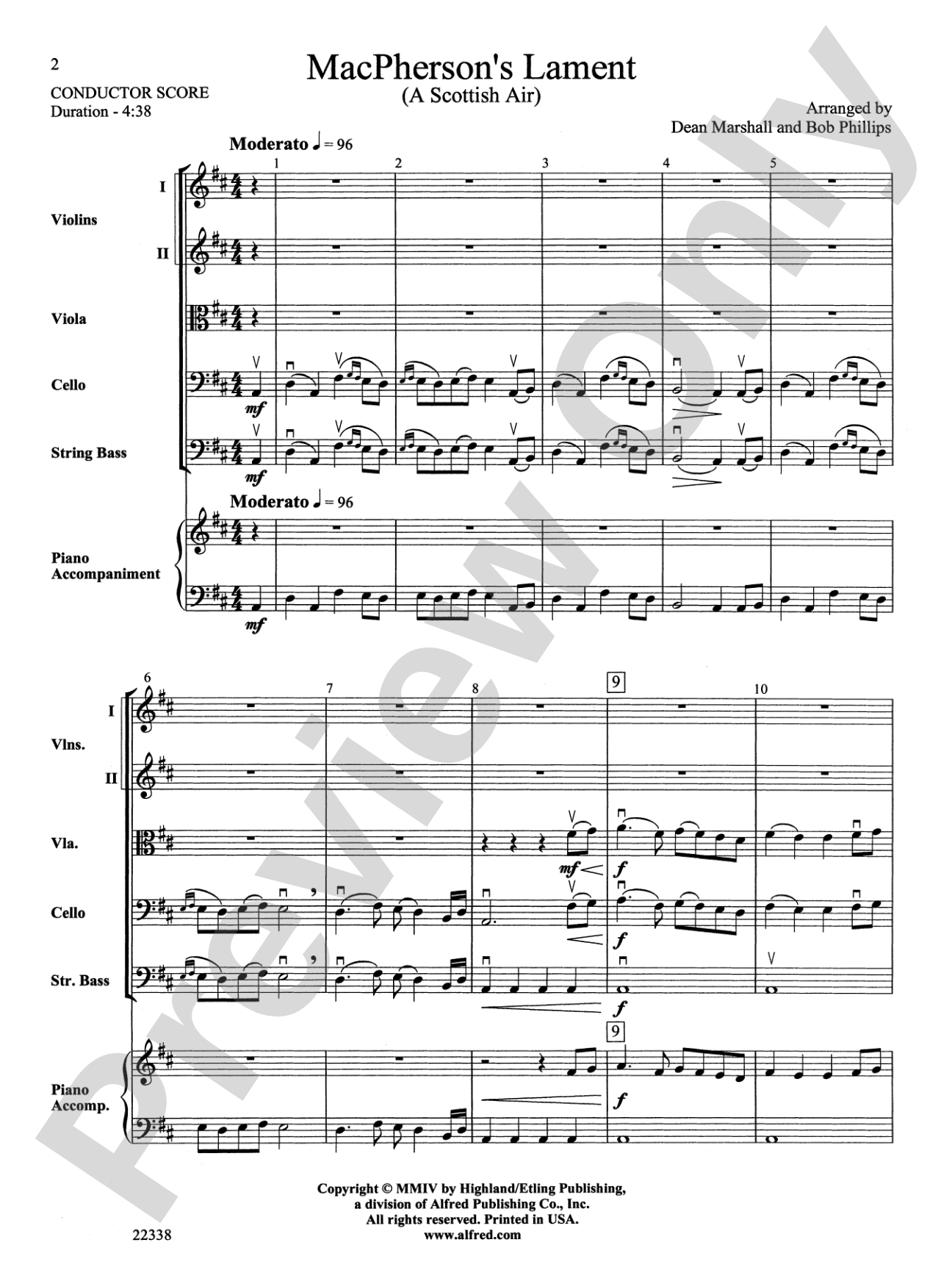 MacPherson's Lament (A Scottish Air): Score