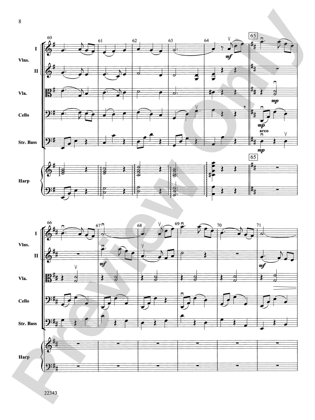 The Lover's Waltz: String Orchestra Conductor Score & Parts