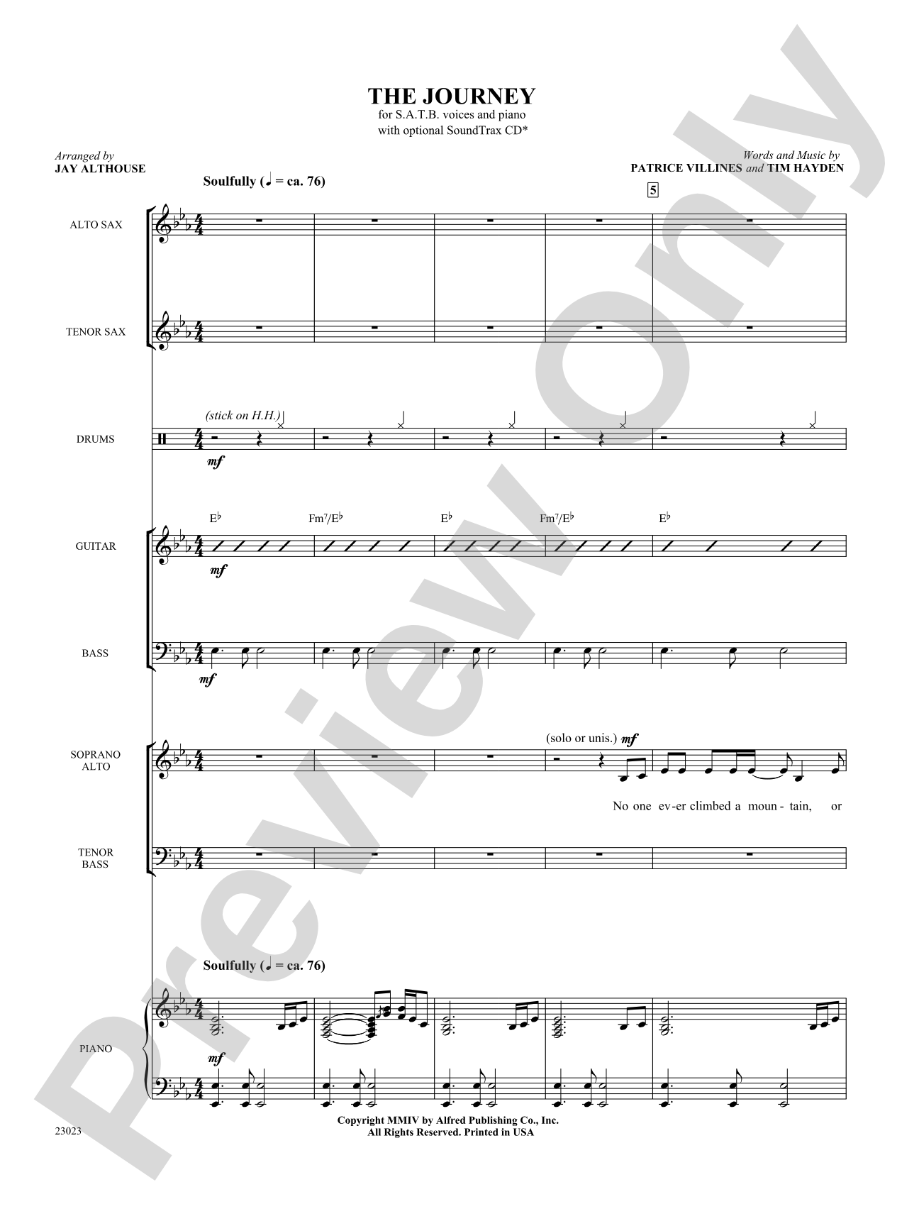 The Journey: Score: Choral SoundPax