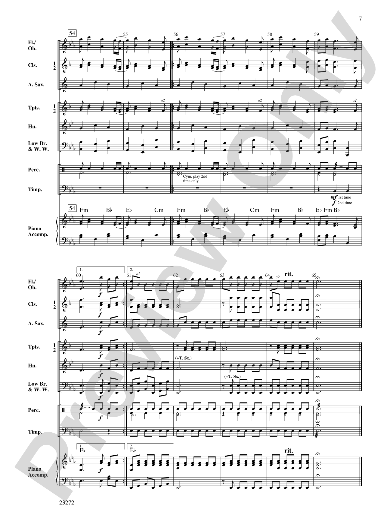 Allegro from Water Music: Concert Band Conductor Score & Parts