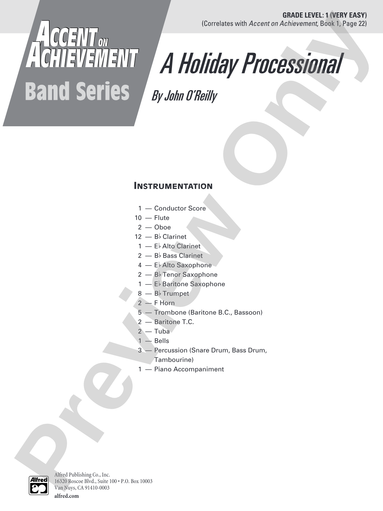 A Holiday Processional: Concert Band Conductor Score & Parts