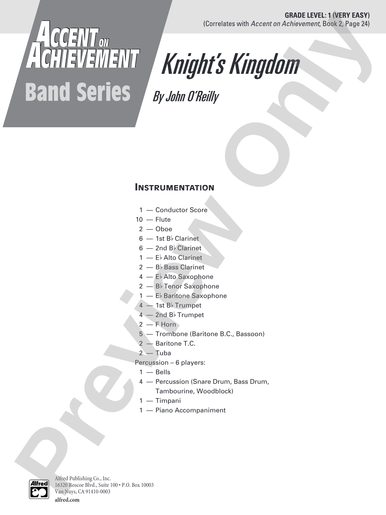 Knight's Kingdom: Concert Band Conductor Score & Parts
