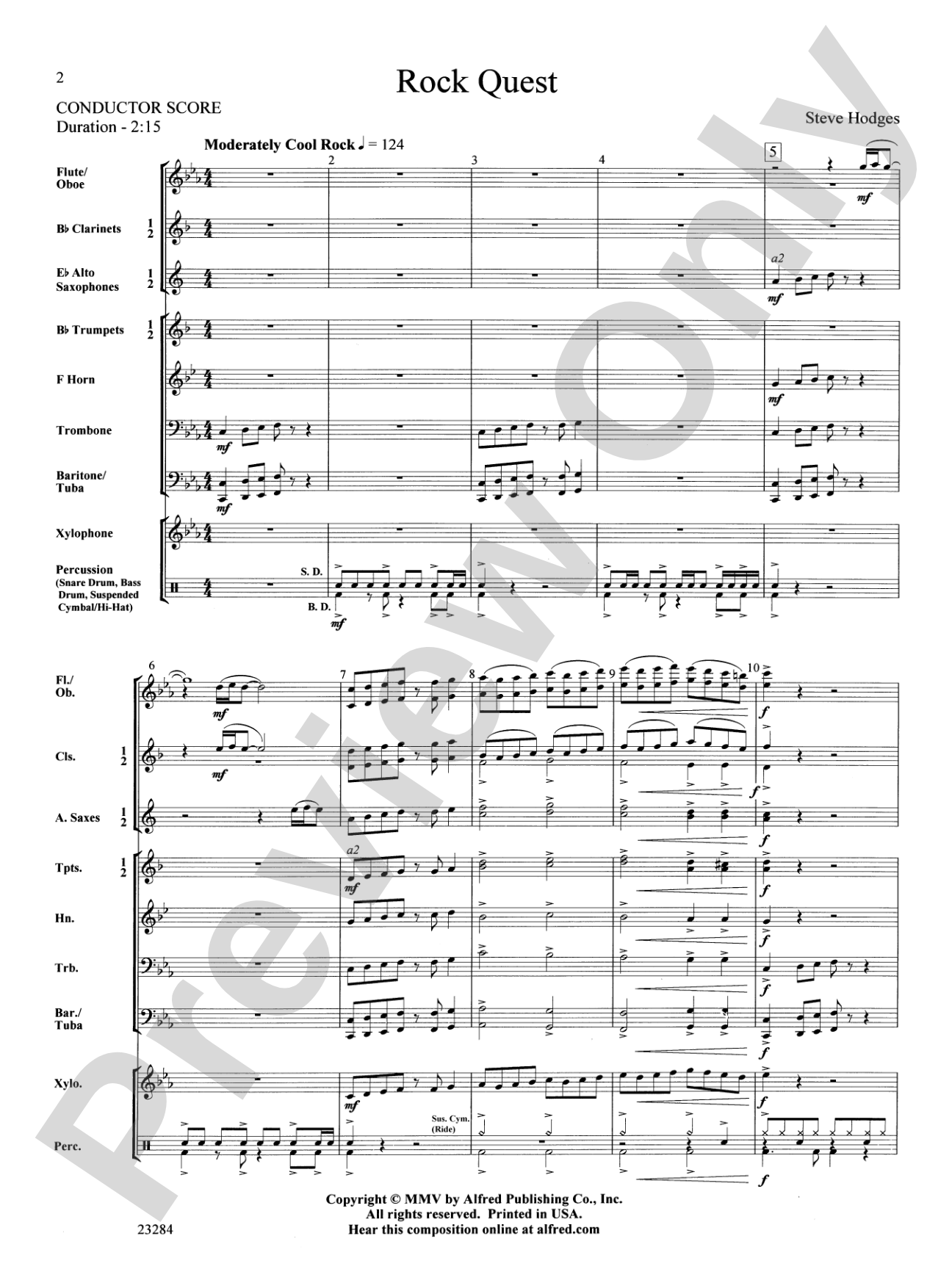 Rock Quest: Concert Band Conductor Score & Parts