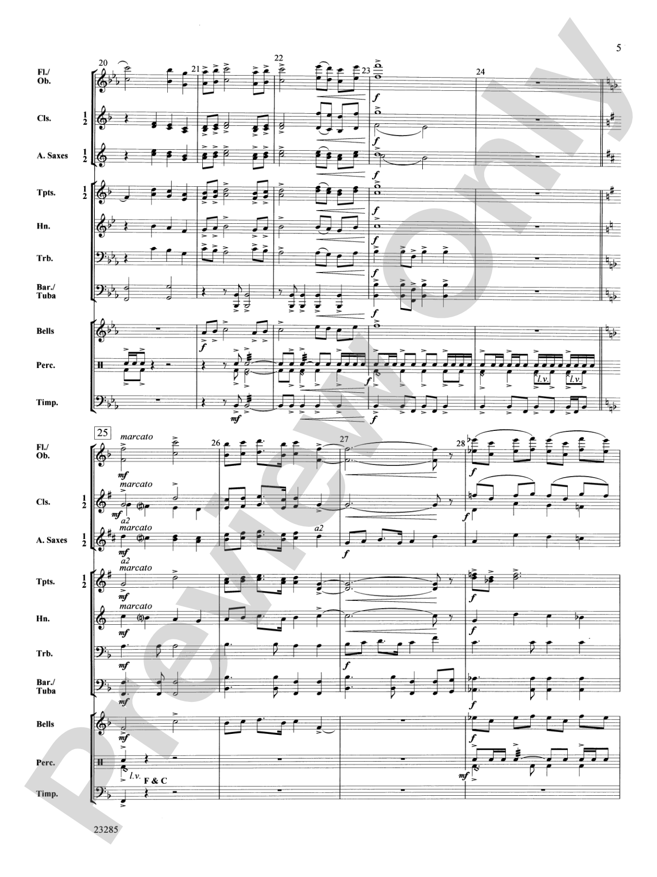 Valiant Fanfare: Concert Band Conductor Score & Parts