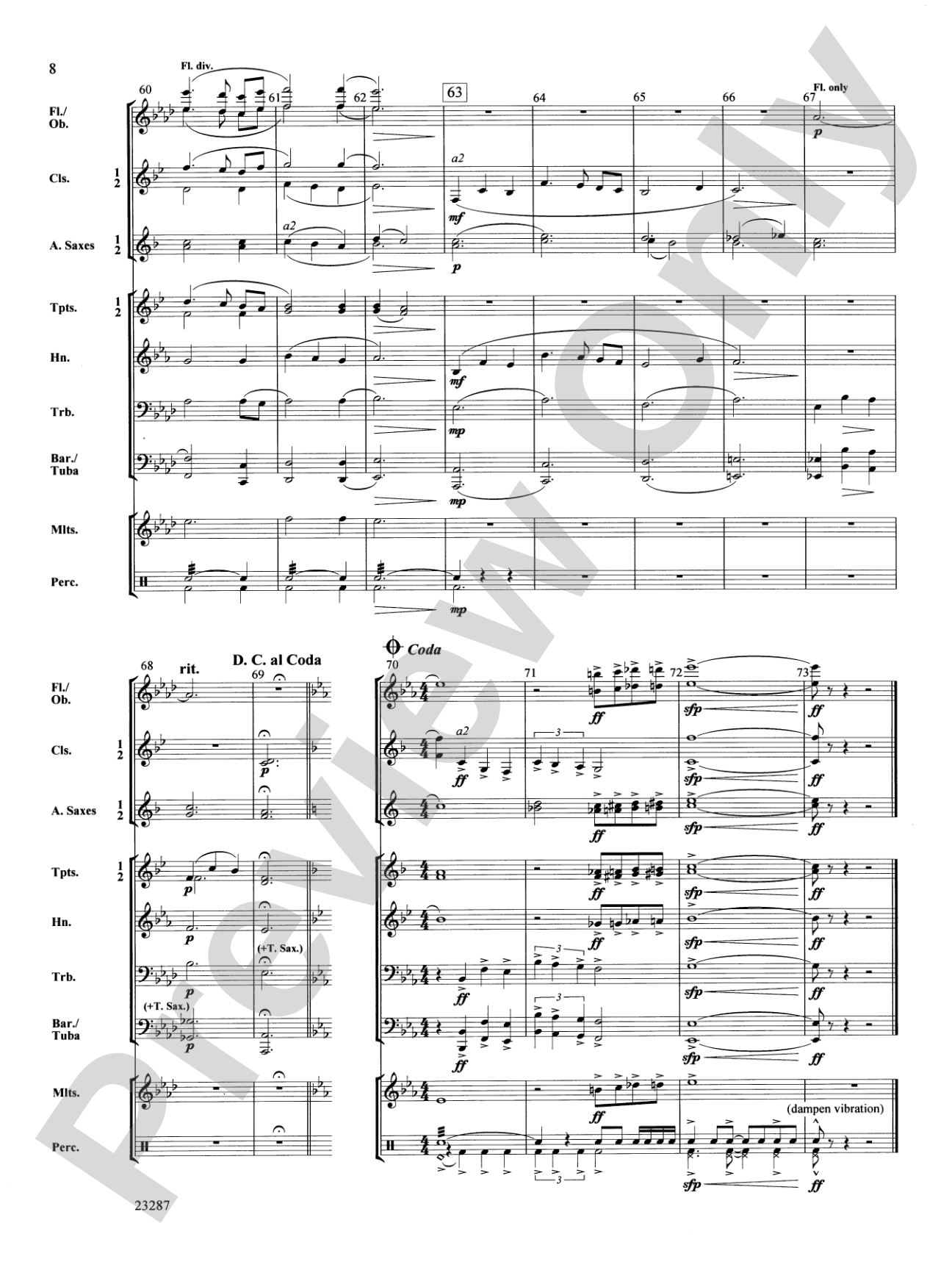 On Wings of Eagles: Concert Band Conductor Score & Parts