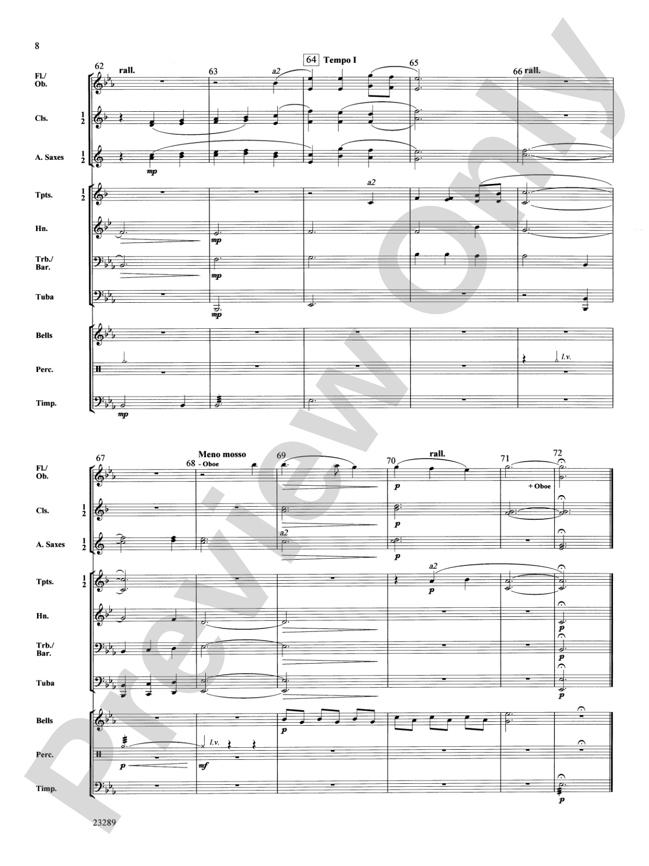 A Carol of Two Mangers: Concert Band Conductor Score & Parts