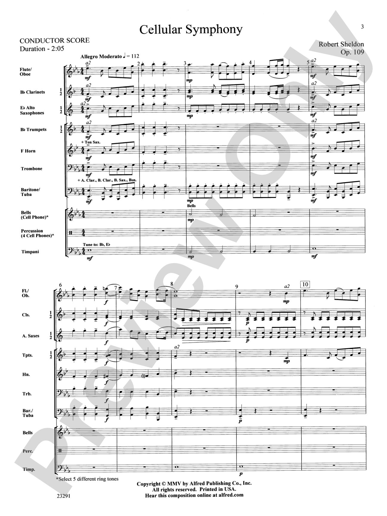 Cellular Symphony: Concert Band Conductor Score & Parts